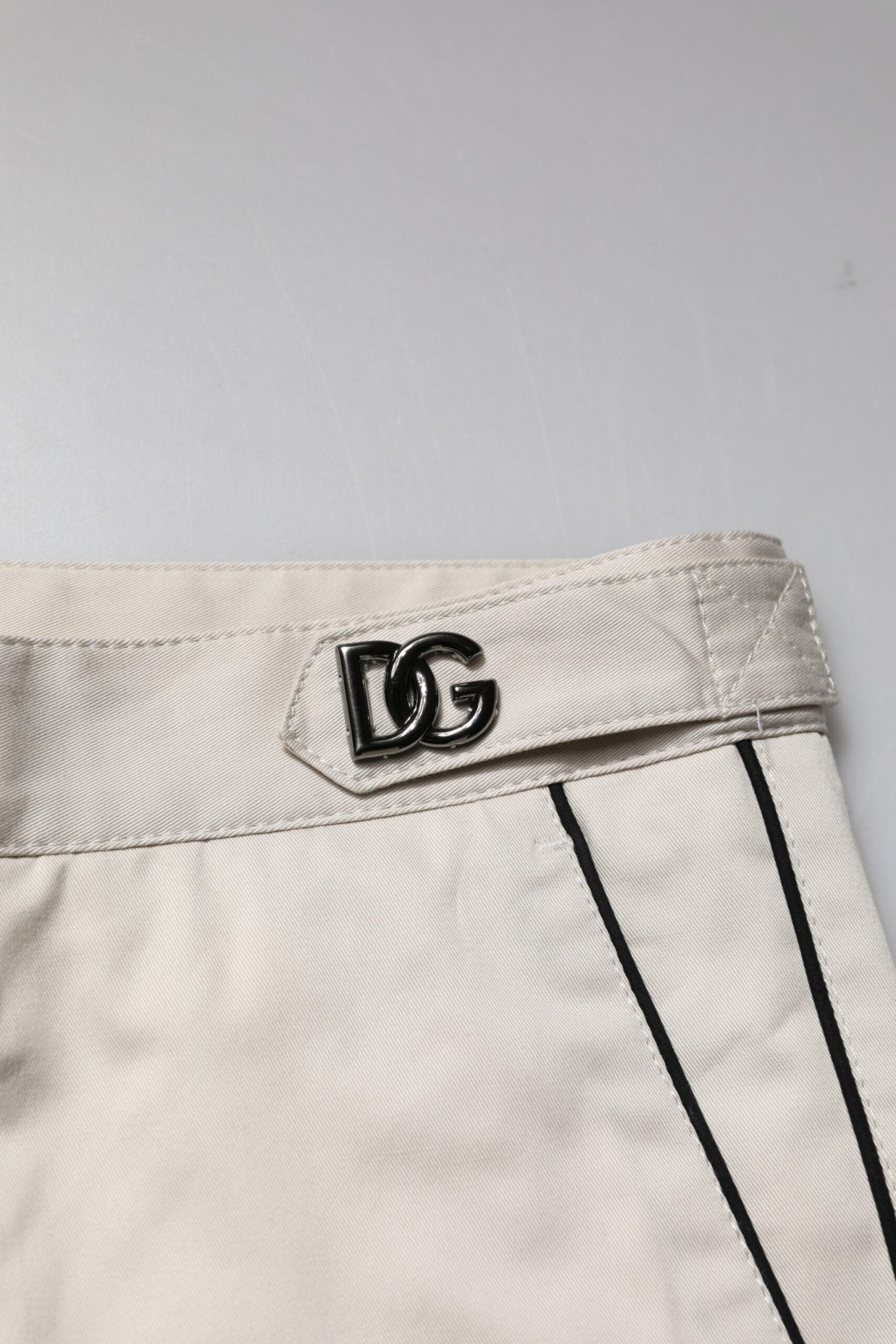 Dolce & Gabbana White Cotton Dress Slim Formal Pants - RIMODA