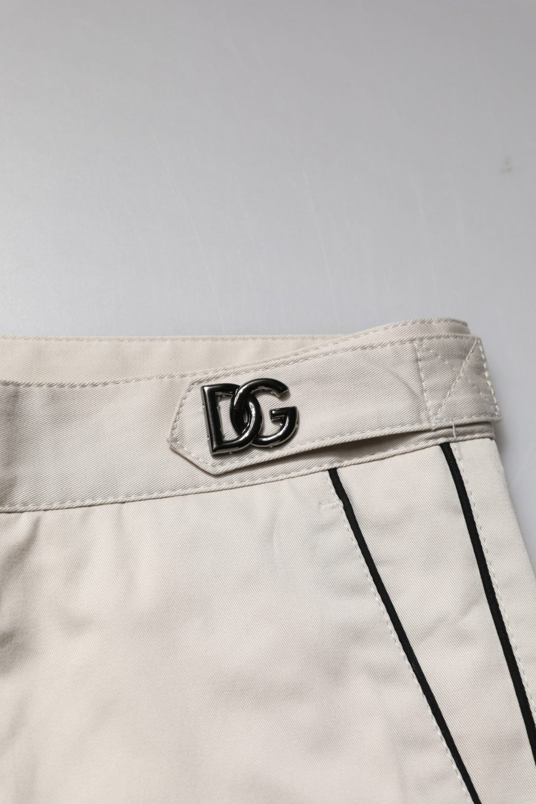 Dolce & Gabbana White Cotton Dress Slim Formal Pants - RIMODA