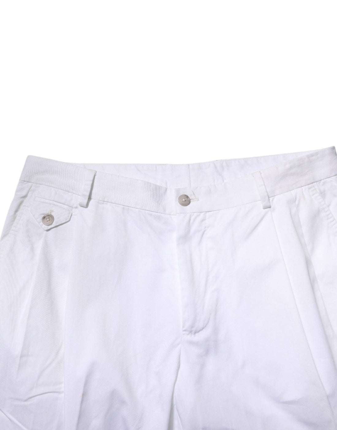 Dolce & Gabbana White Cotton Dress Slim Formal Trouser Pants - RIMODA