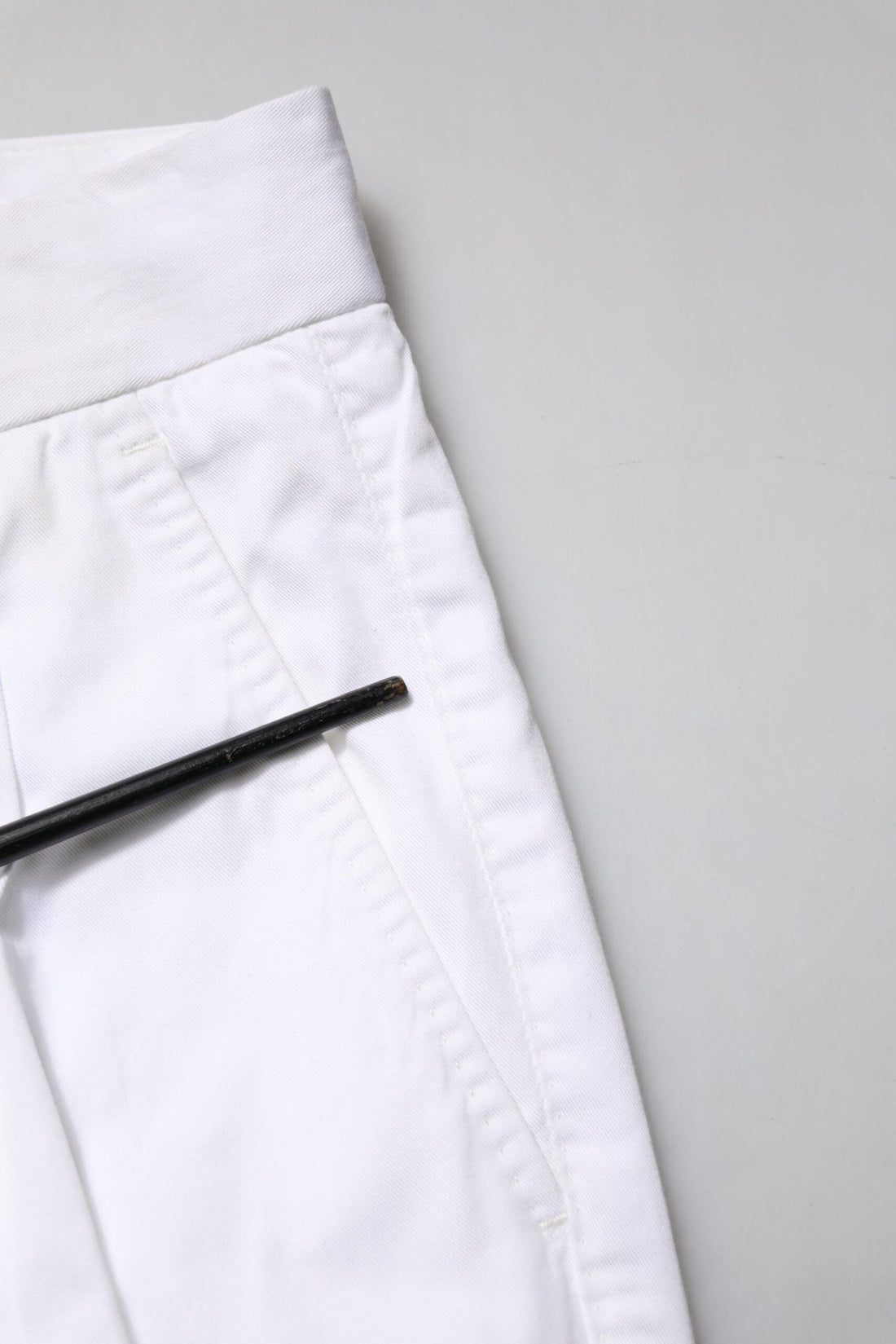 Dolce & Gabbana White Cotton Dress Slim Formal Trouser Pants - RIMODA