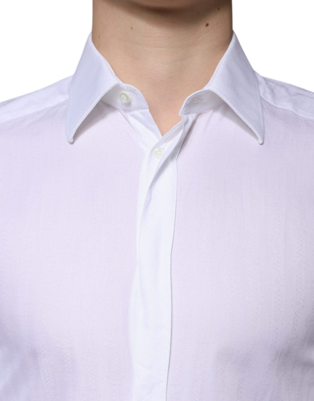 Dolce & Gabbana White Cotton Formal Men GOLD Dress Shirt - RIMODA