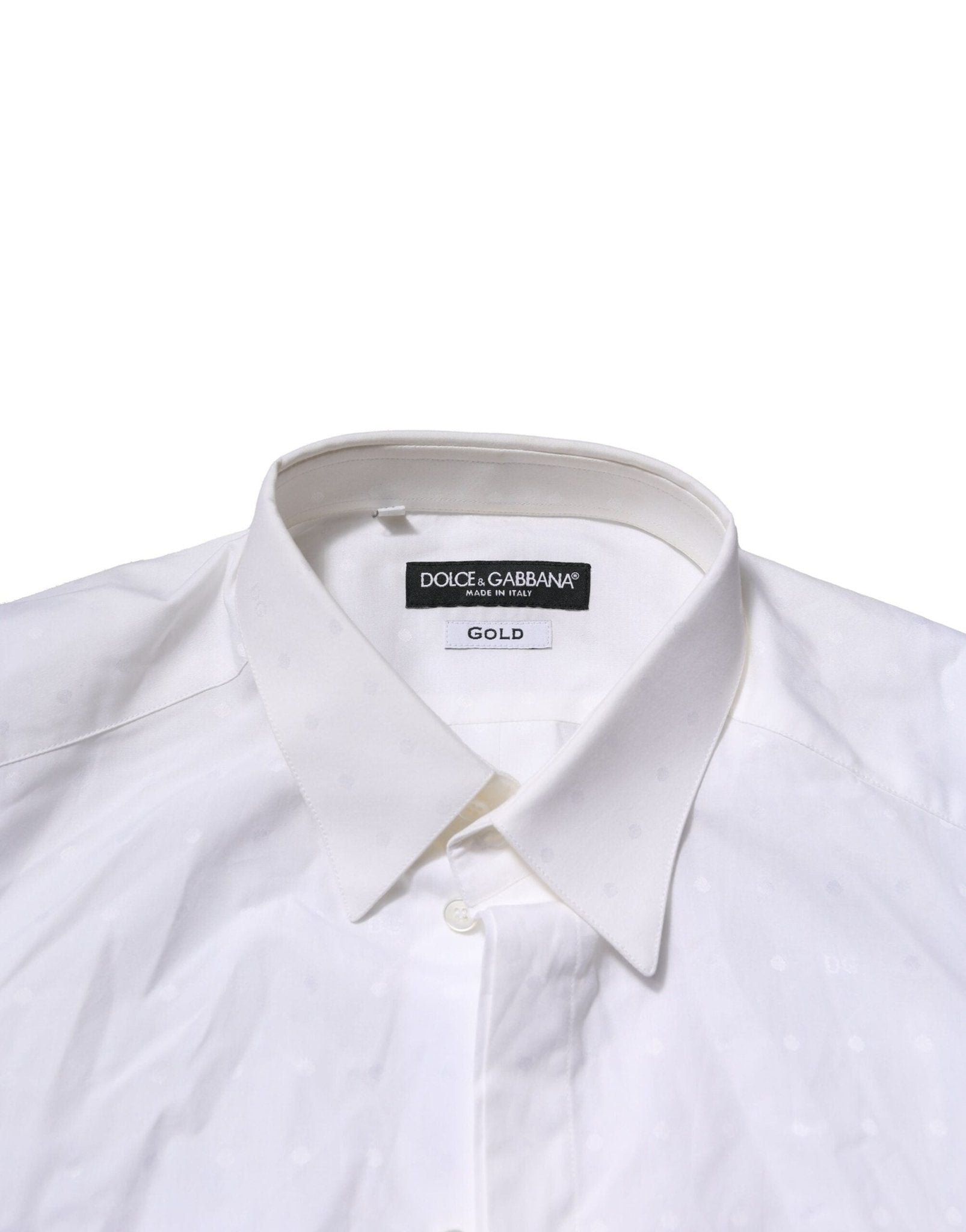 Dolce & Gabbana White Cotton GOLD Dress Formal Shirt - RIMODA