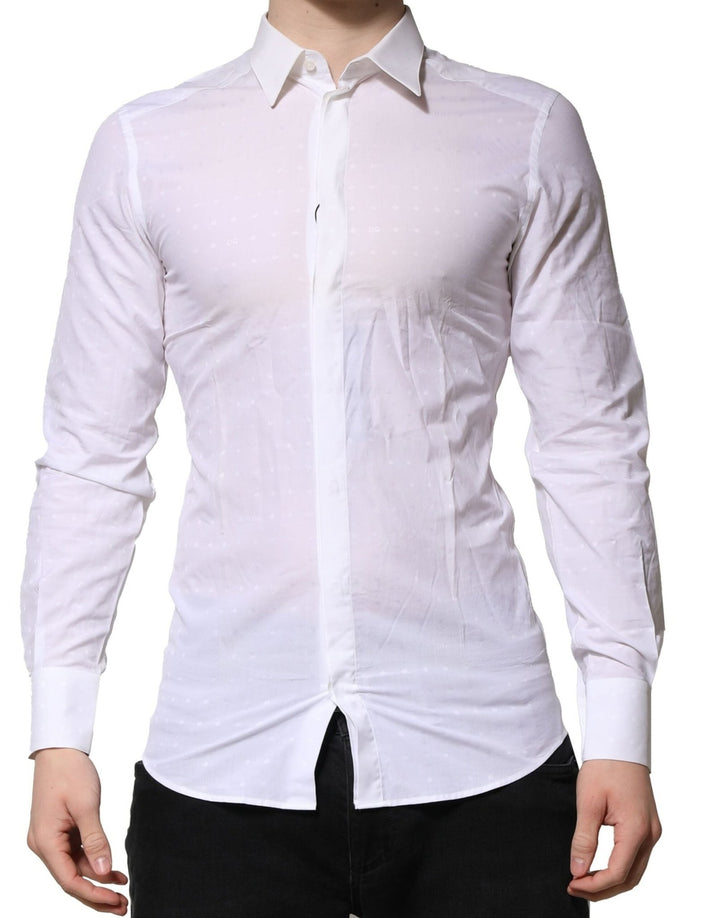 Dolce & Gabbana White Cotton GOLD Dress Formal Shirt - RIMODA