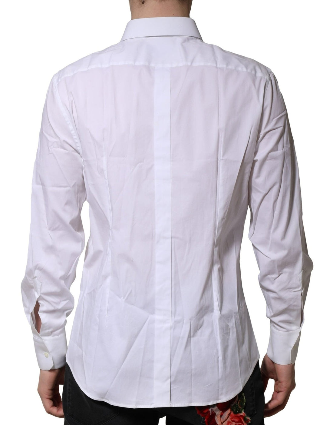 Dolce & Gabbana White Cotton GOLD Long Sleeves Dress Shirt - RIMODA