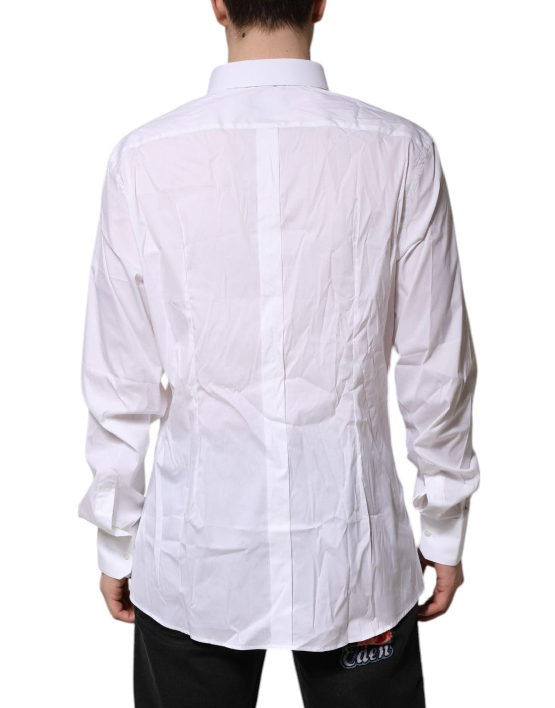 Dolce & Gabbana White Cotton GOLD Long Sleeves Formal Shirt - RIMODA