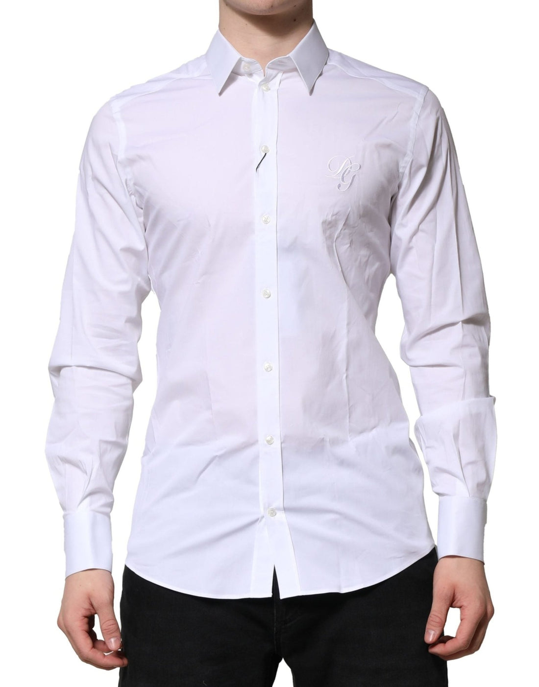 Dolce & Gabbana White Cotton GOLD Long Sleeves Formal Shirt - RIMODA