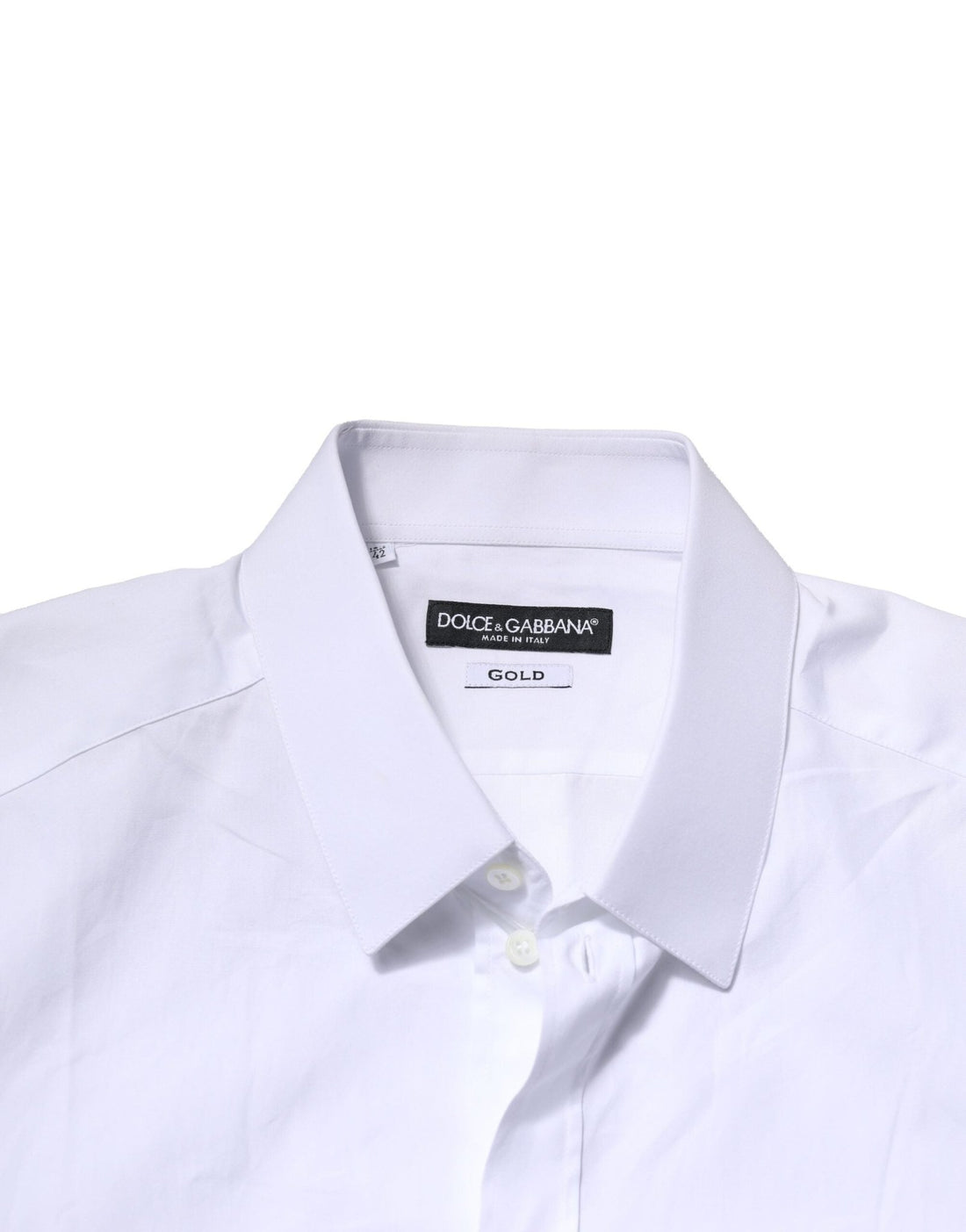Dolce & Gabbana White Cotton GOLD Long Sleeves Formal Shirt - RIMODA