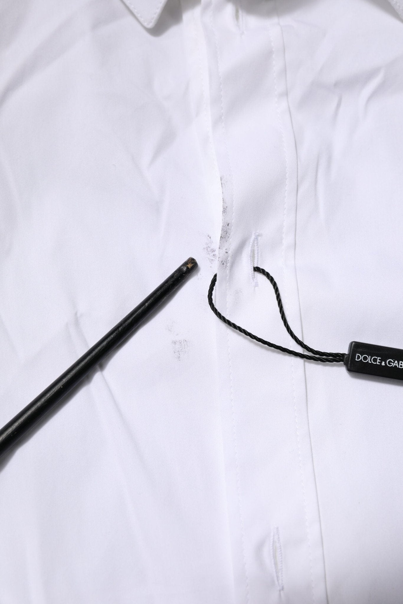 Dolce & Gabbana White Cotton GOLD Long Sleeves Formal Shirt - RIMODA
