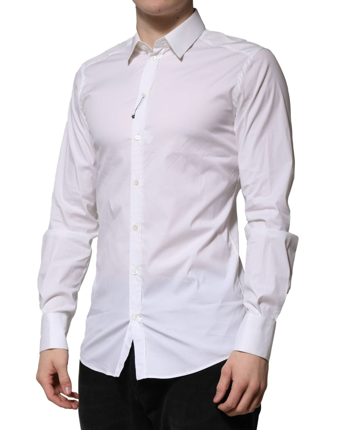 Dolce & Gabbana White Cotton GOLD Long Sleeves Formal Shirt - RIMODA