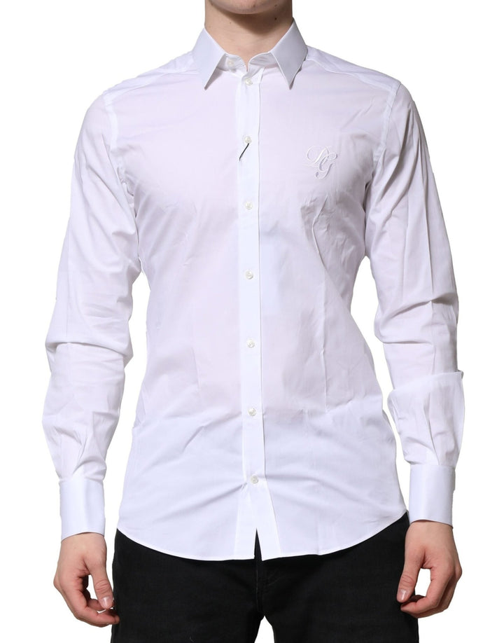 Dolce & Gabbana White Cotton GOLD Long Sleeves Formal Shirt - RIMODA