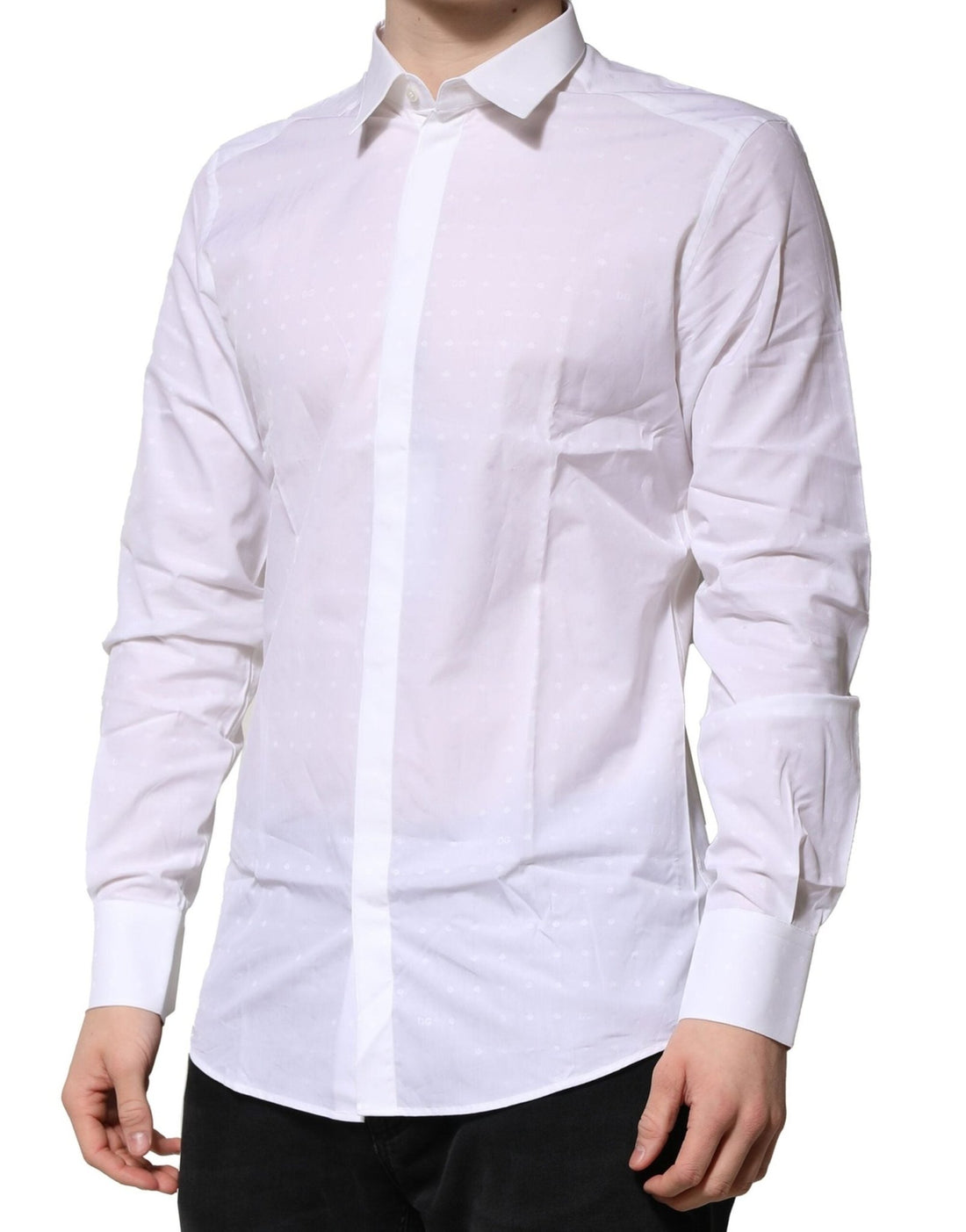 Dolce & Gabbana White Cotton GOLD Long Sleeves Formal Shirt - RIMODA