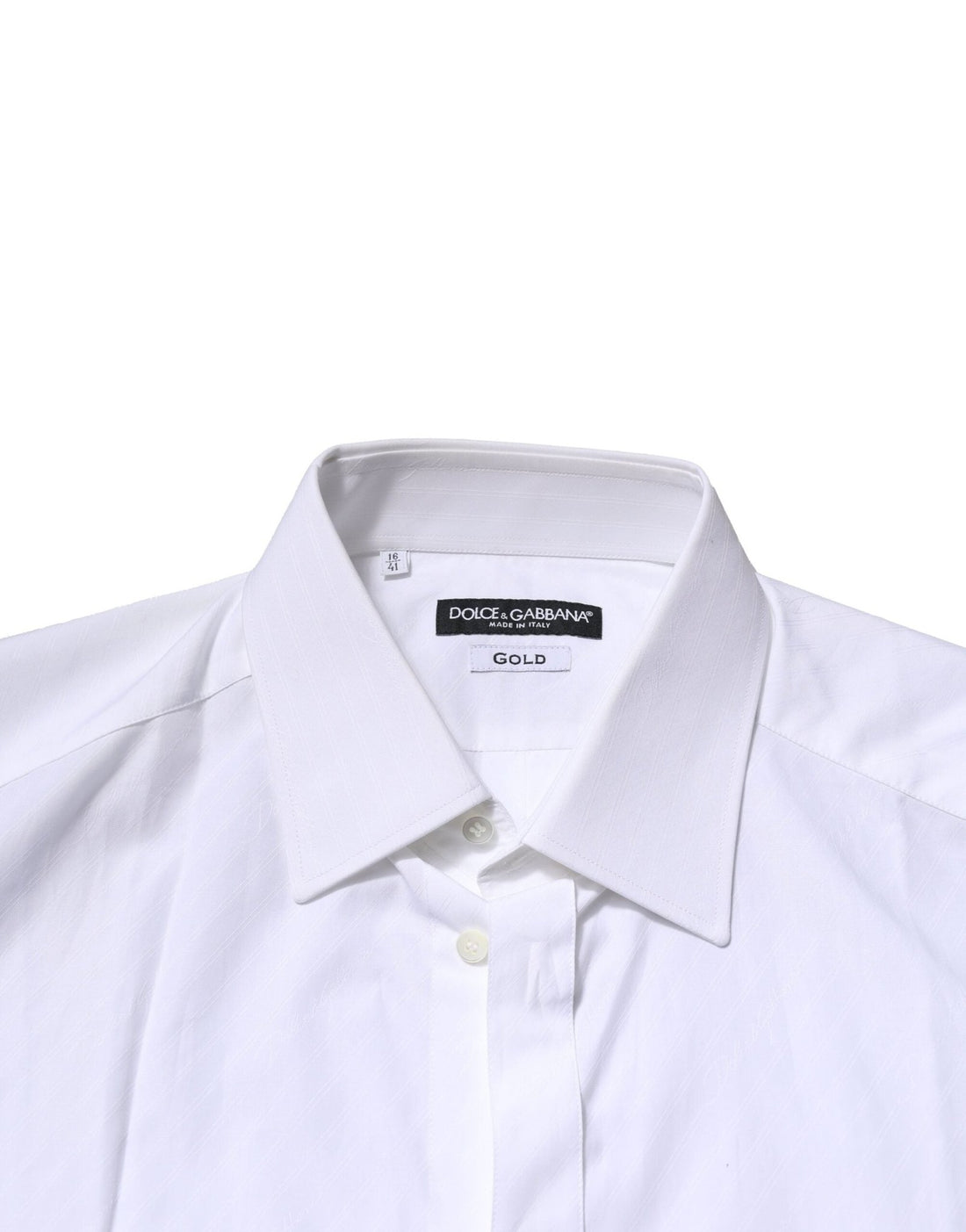 Dolce & Gabbana White Cotton GOLD Long Sleeves Formal Shirt - RIMODA