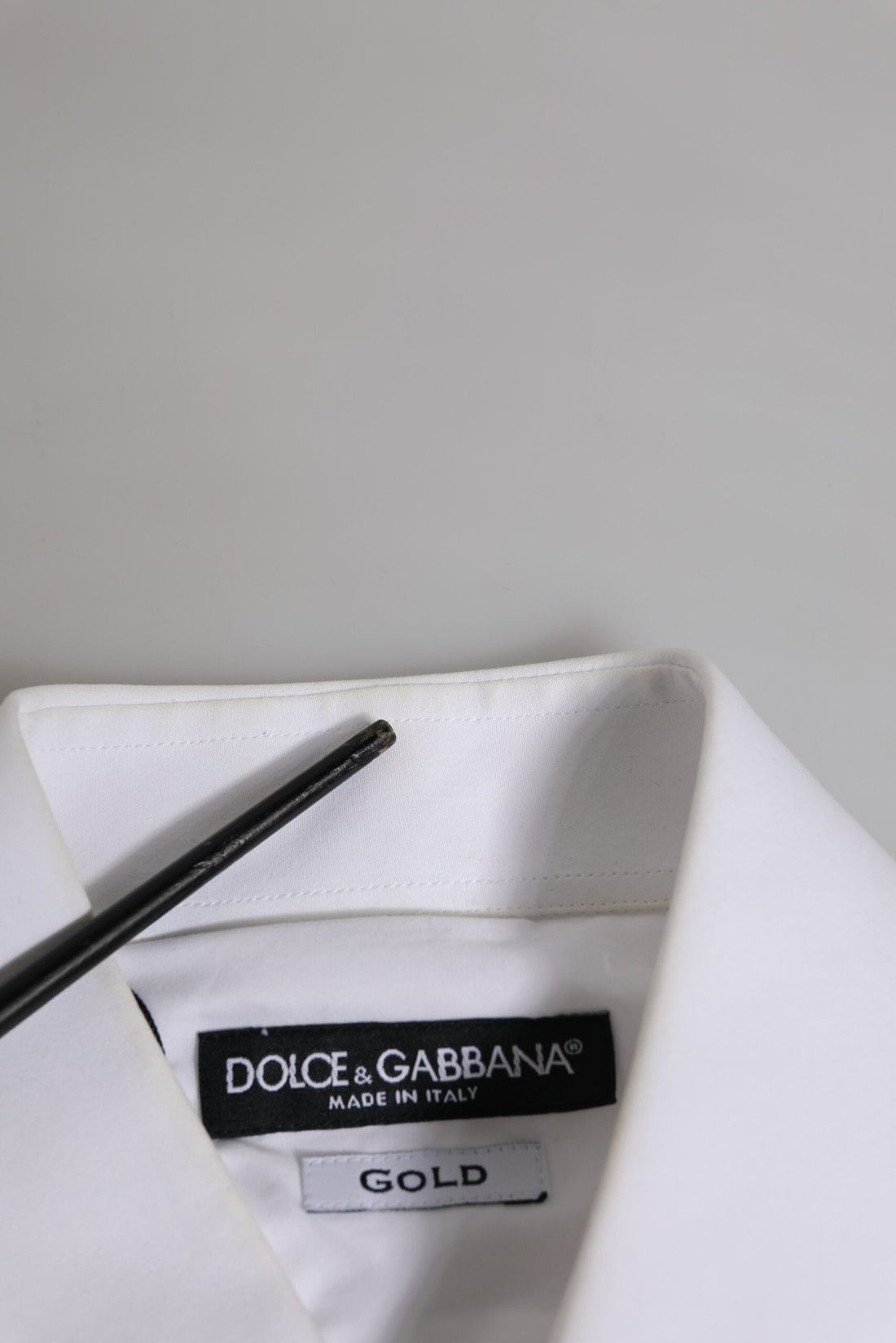 Dolce & Gabbana White Cotton GOLD Long Sleeves Formal Shirt - RIMODA