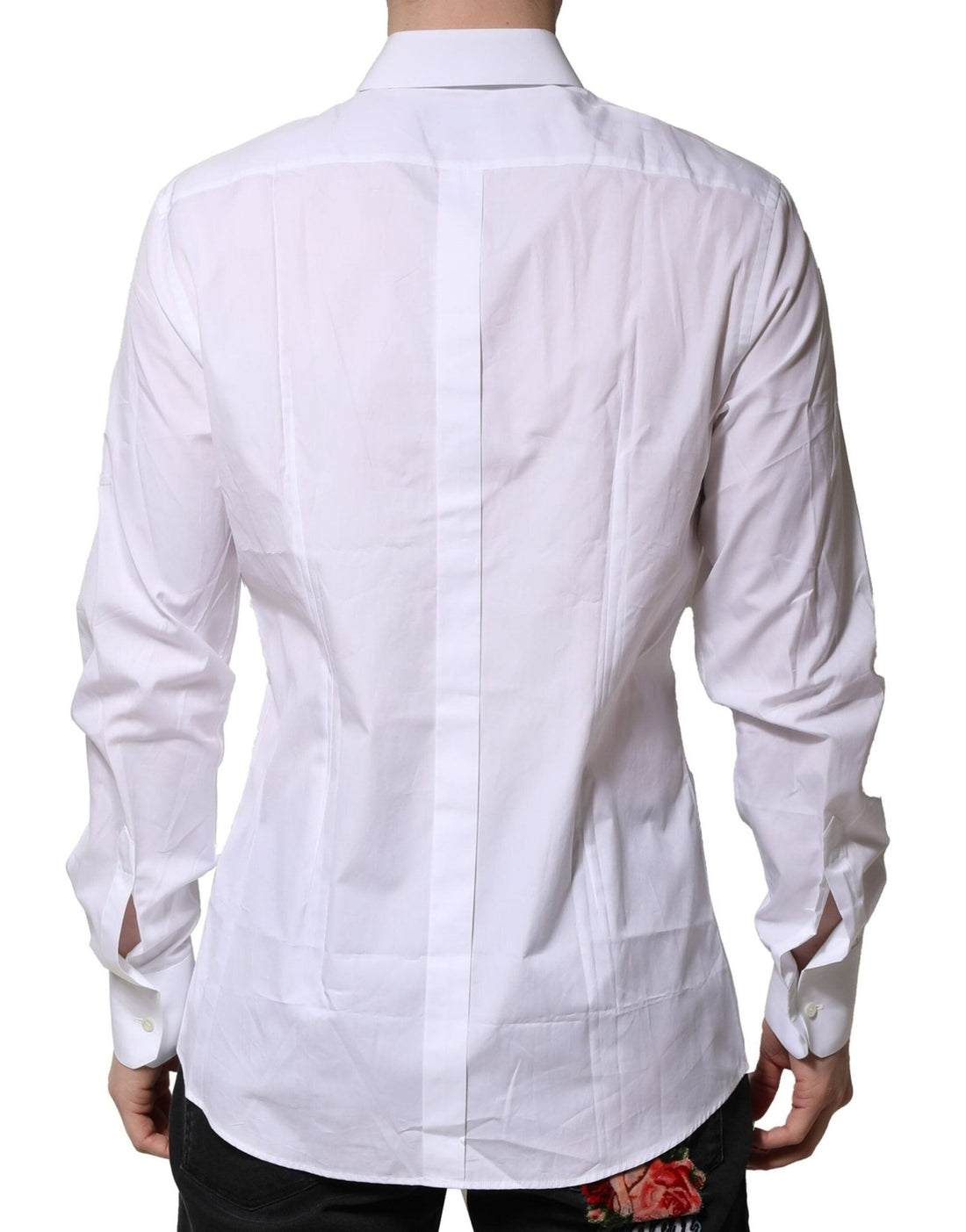 Dolce & Gabbana White Cotton GOLD Long Sleeves Formal Shirt - RIMODA