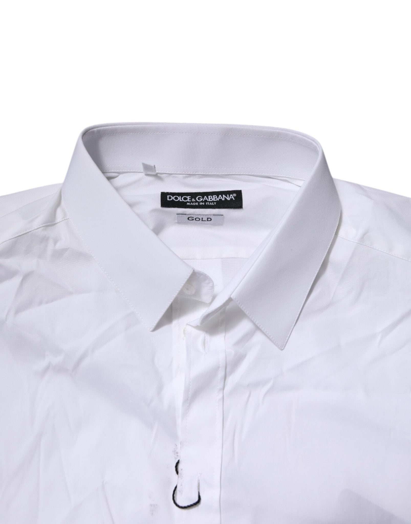 Dolce & Gabbana White Cotton GOLD Long Sleeves Formal Shirt - RIMODA