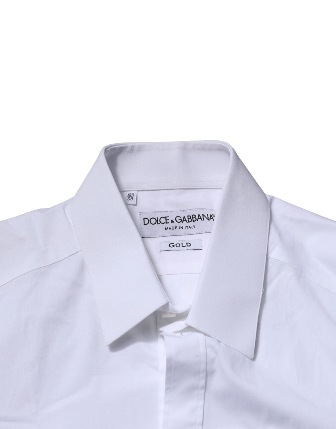 Dolce & Gabbana White Cotton GOLD Long Sleeves Formal Shirt - RIMODA