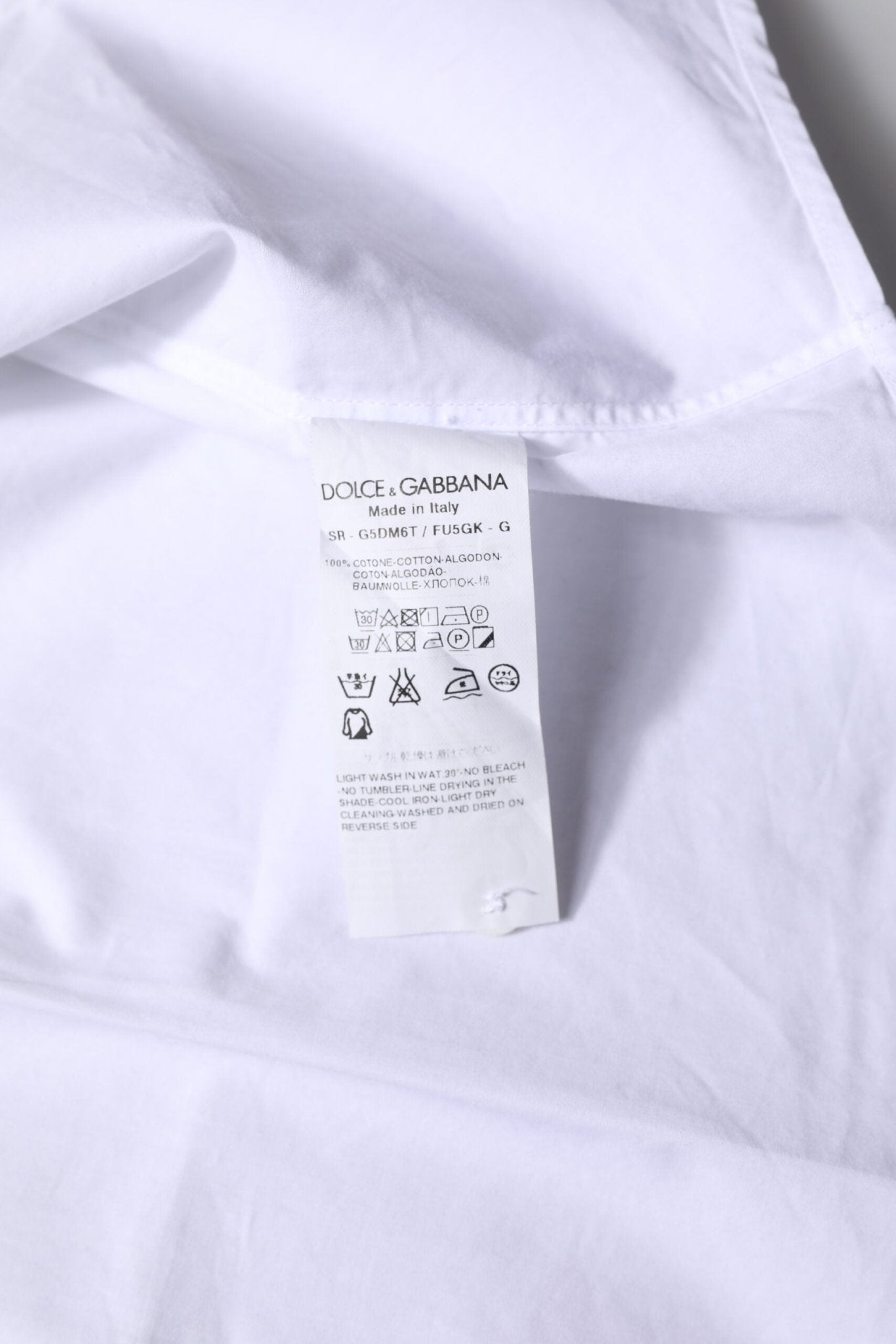 Dolce & Gabbana White Cotton GOLD Long Sleeves Formal Shirt - RIMODA