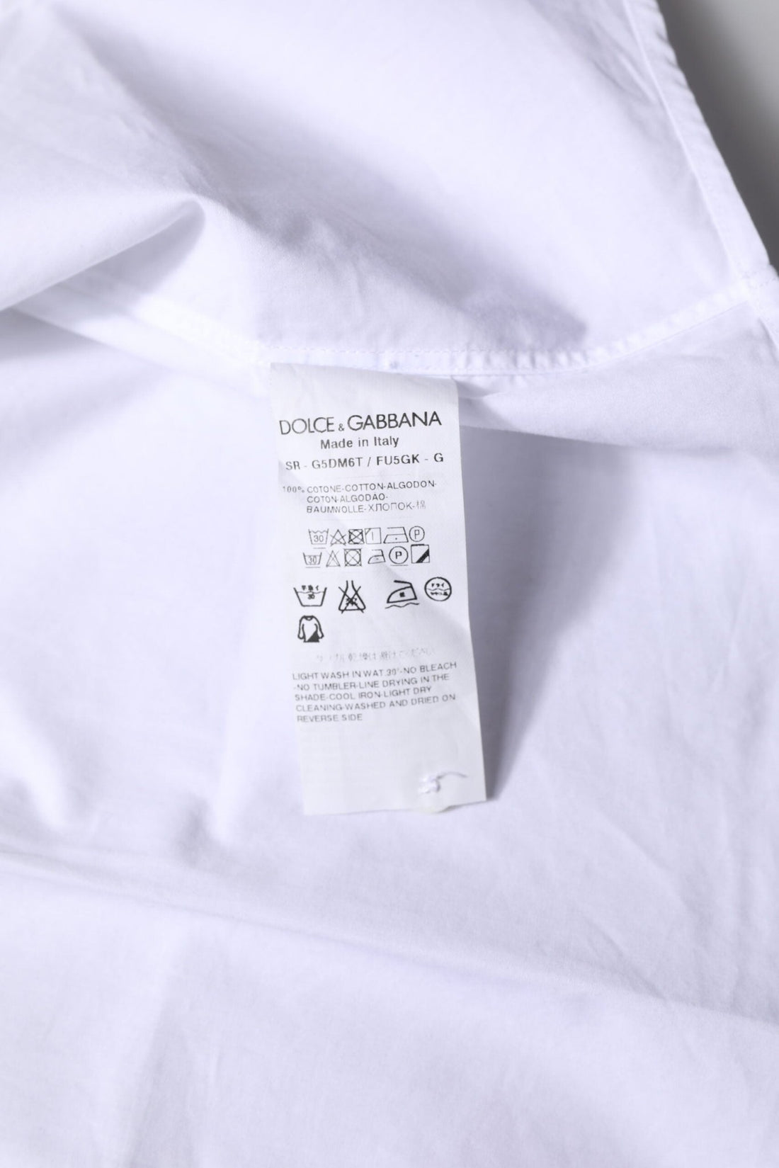 Dolce & Gabbana White Cotton GOLD Long Sleeves Formal Shirt - RIMODA