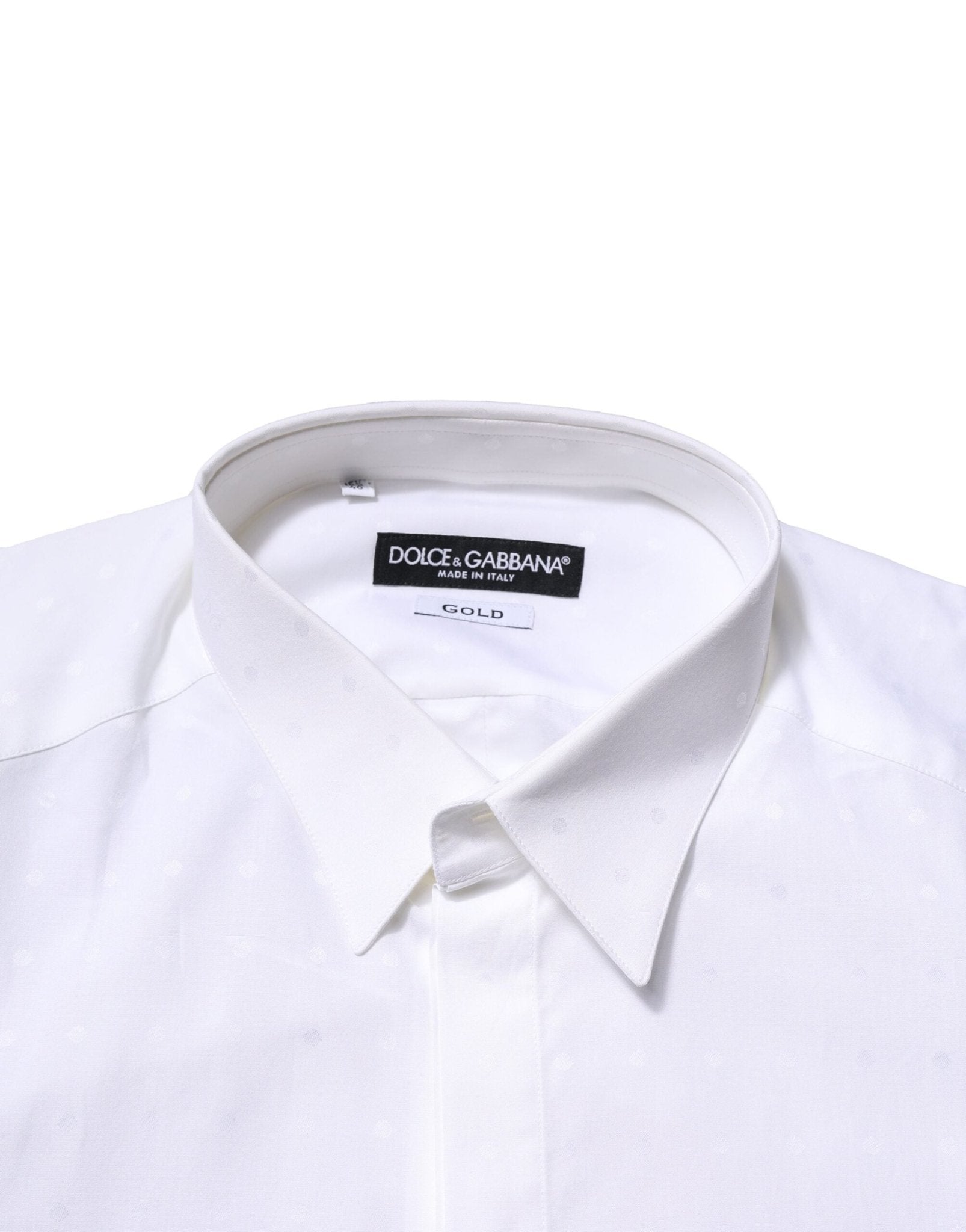 Dolce & Gabbana White Cotton GOLD Long Sleeves Formal Shirt - RIMODA