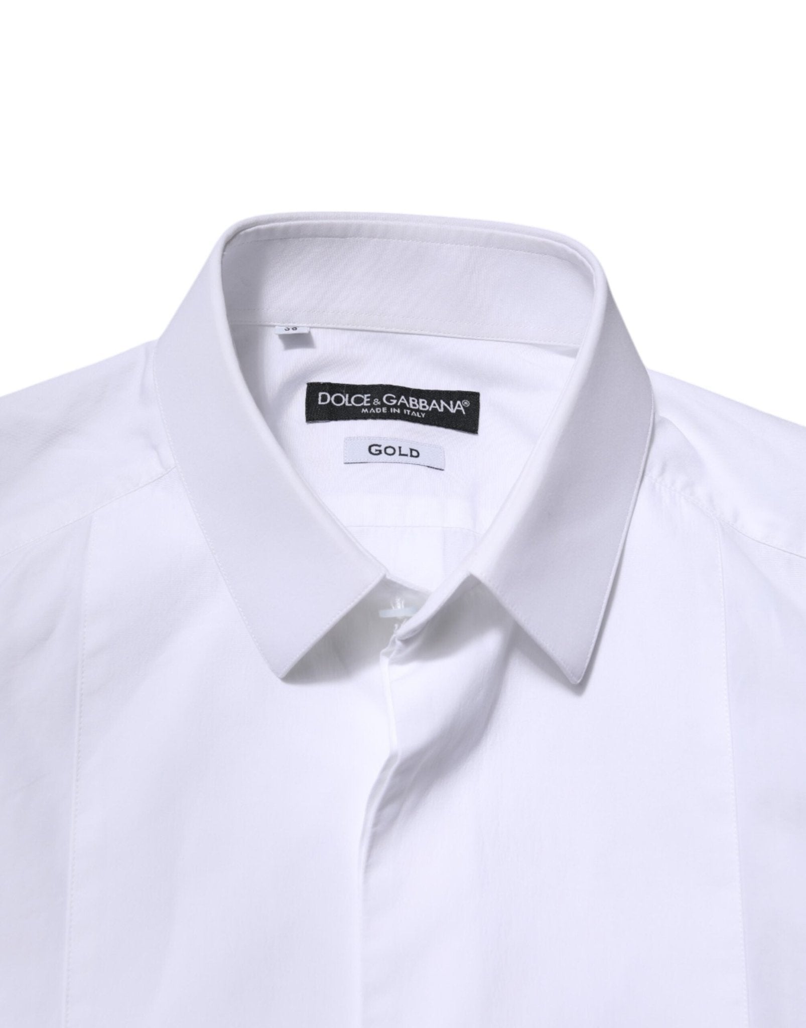 Dolce & Gabbana White Cotton GOLD Long Sleeves Men Dress Shirt - RIMODA
