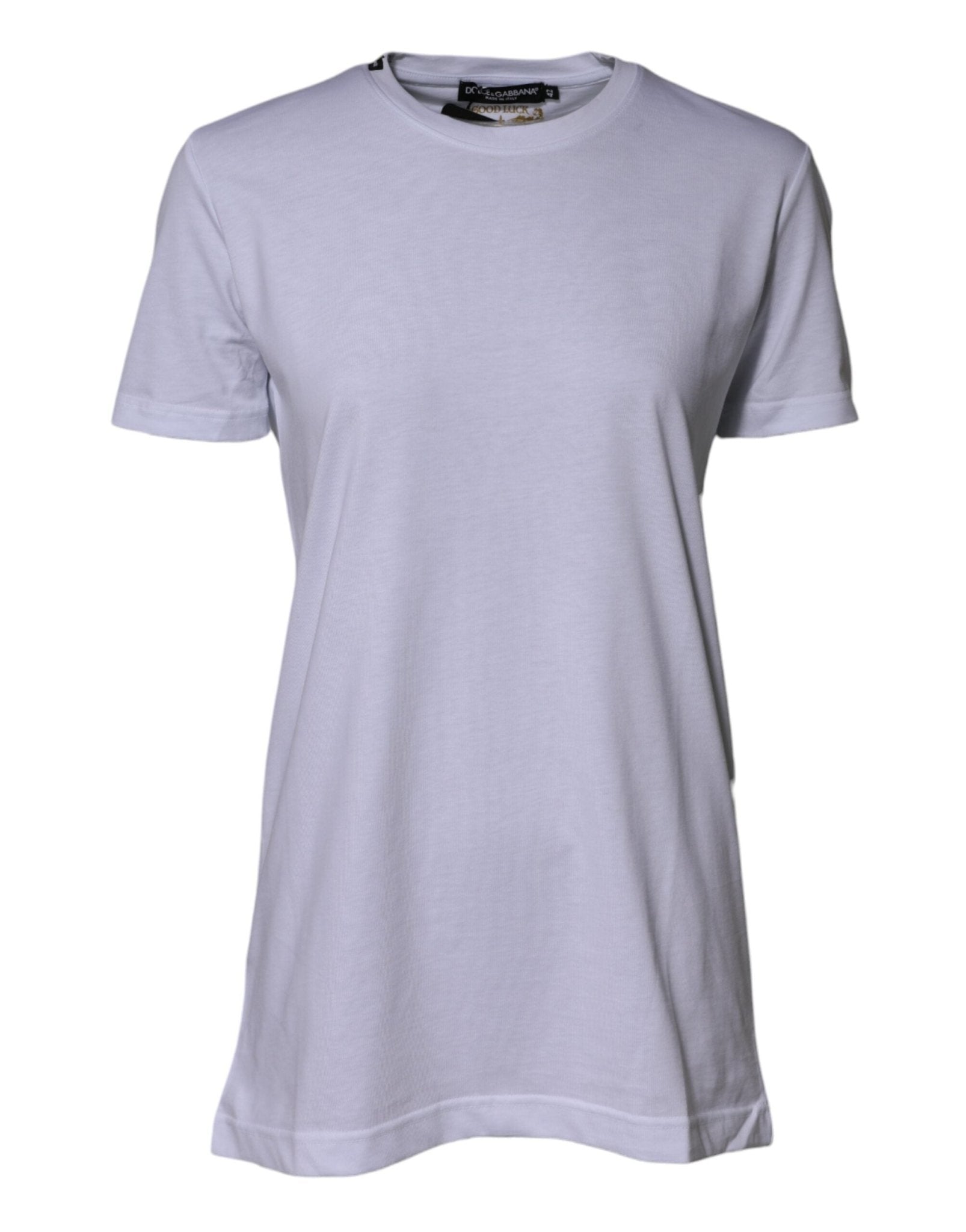 Dolce & Gabbana White Cotton Goodluck 2023 Crew Neck T-shirt - RIMODA