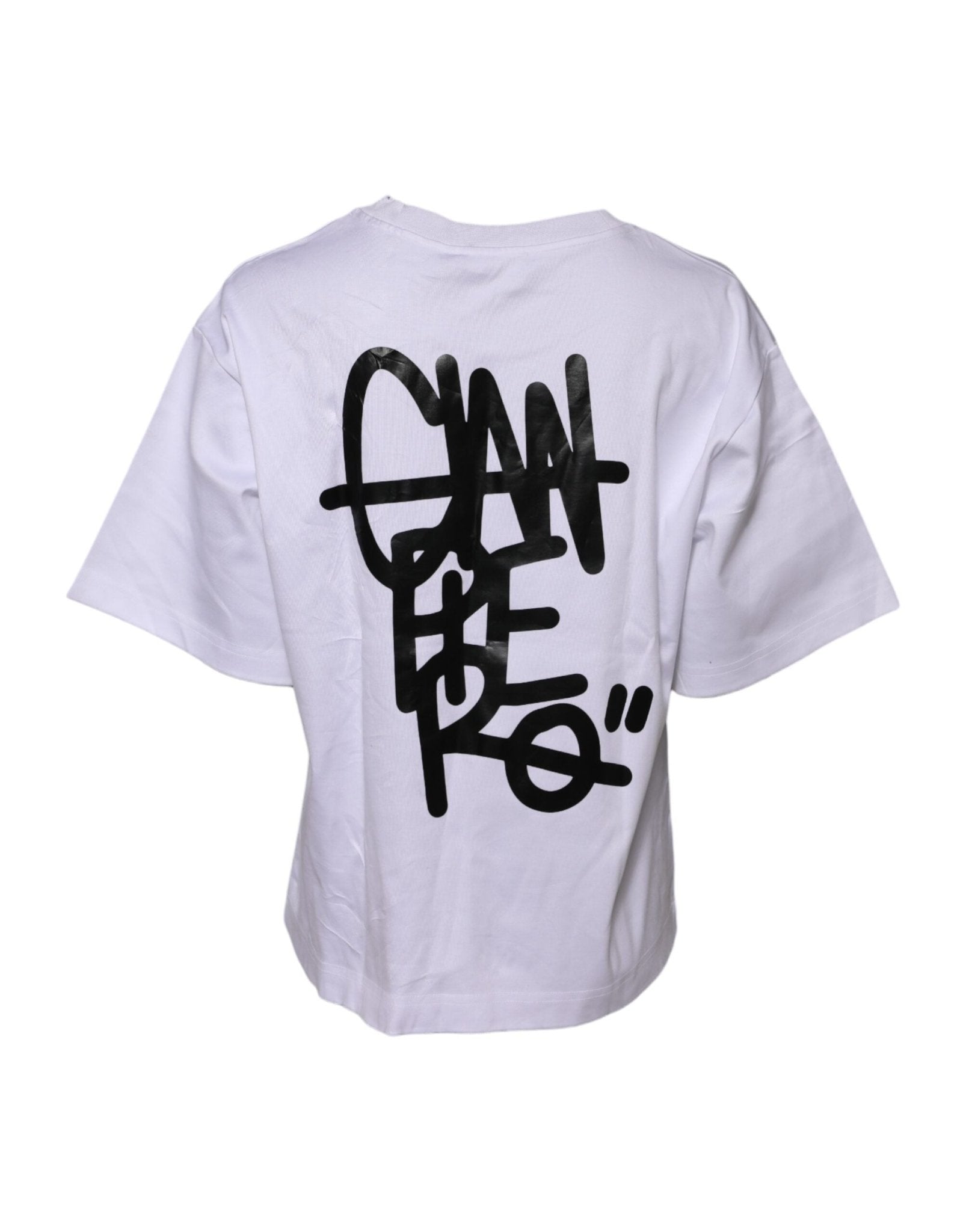 Dolce & Gabbana White Cotton Graphic Print Crew Neck T-shirt - RIMODA