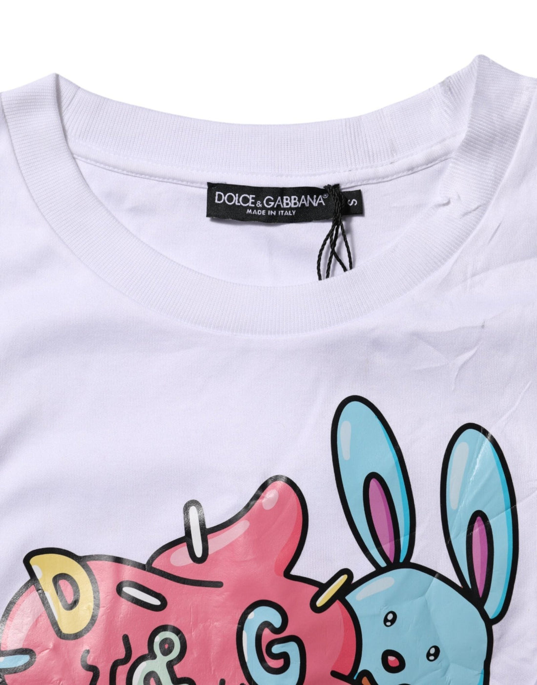 Dolce & Gabbana White Cotton Graphic Print Crew Neck T-shirt - RIMODA