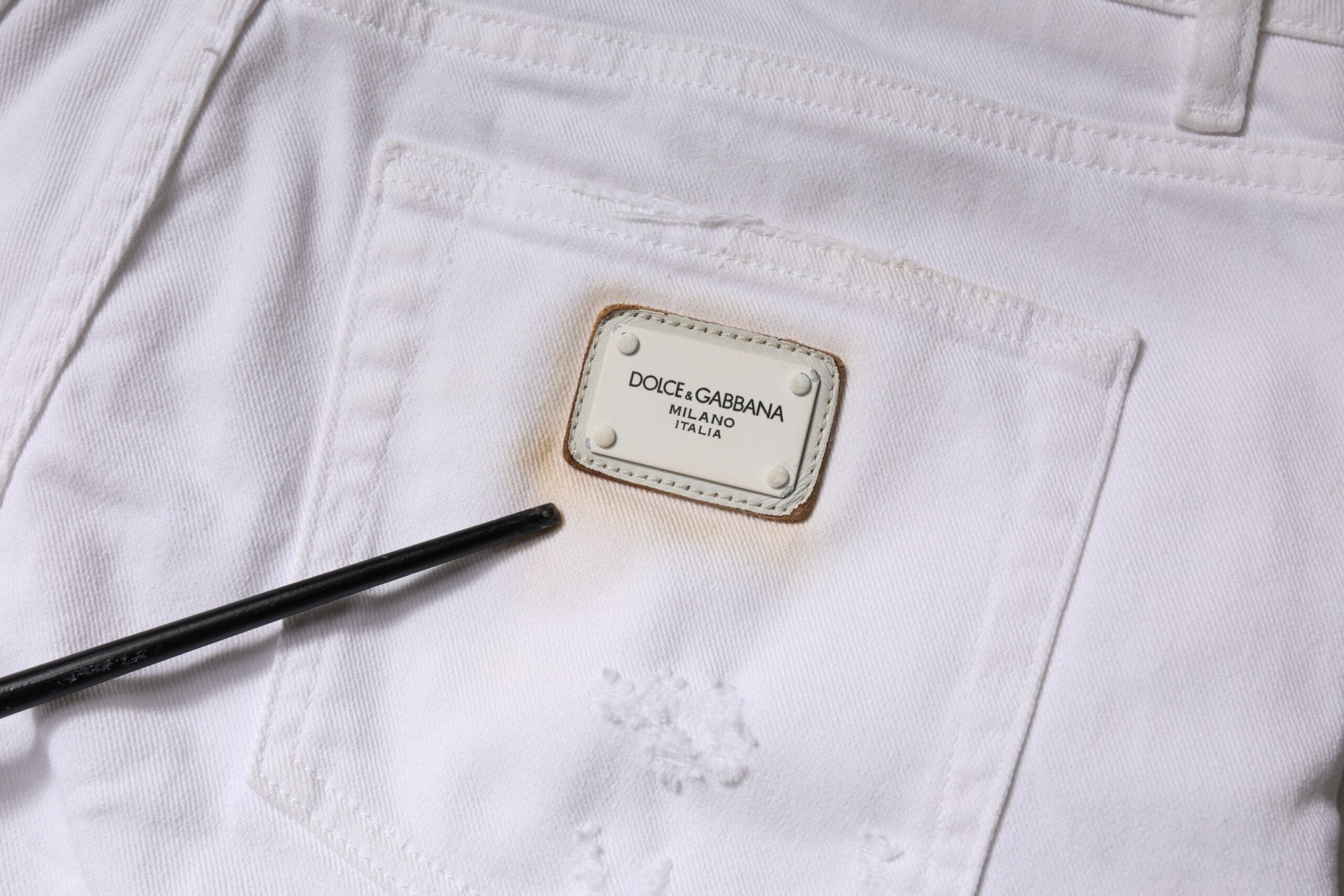 Dolce & Gabbana White Cotton High Waist Skinny Denim Jeans - RIMODA