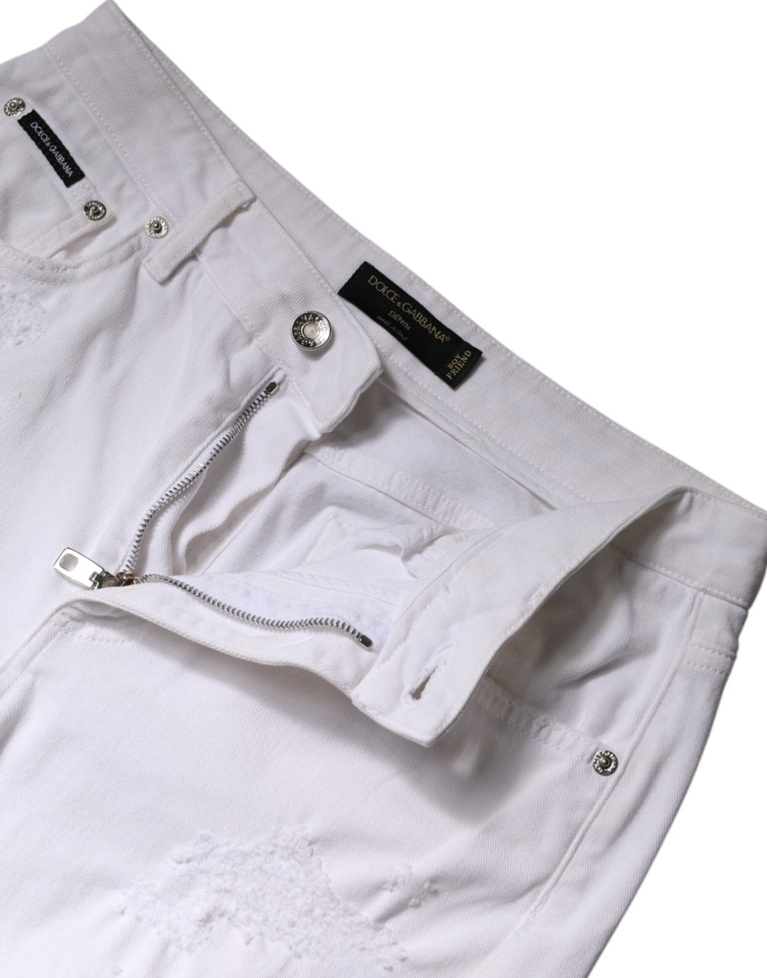 Dolce & Gabbana White Cotton High Waist Skinny Denim Jeans - RIMODA