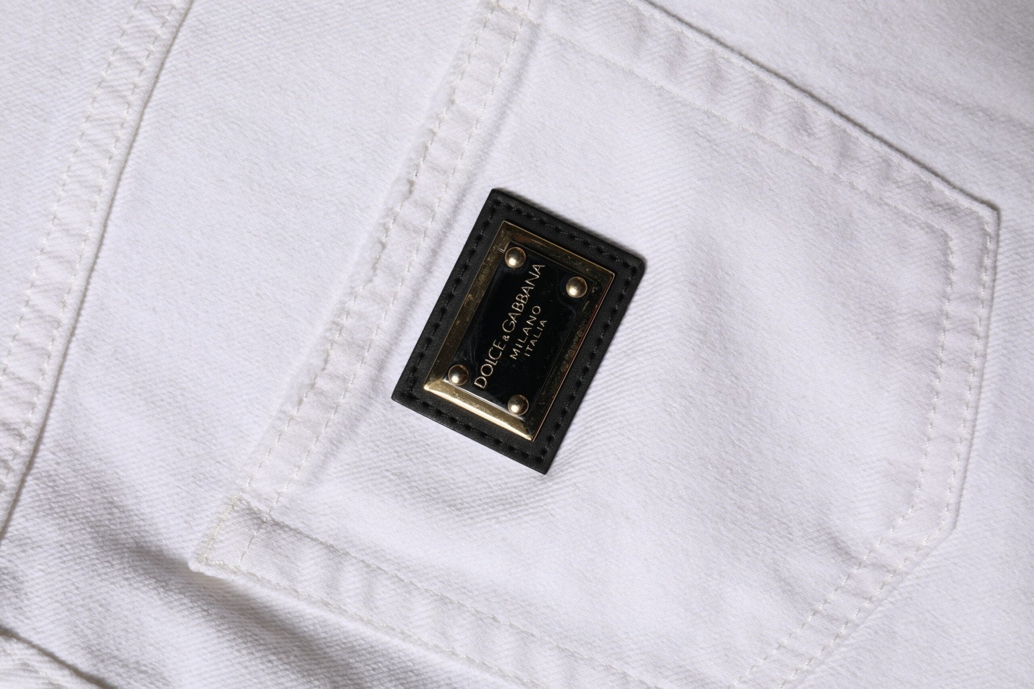 Dolce & Gabbana White Cotton High Waist Straight Denim Jeans - RIMODA