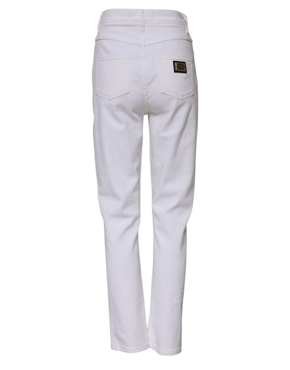 Dolce & Gabbana White Cotton High Waist Straight Denim Jeans - RIMODA