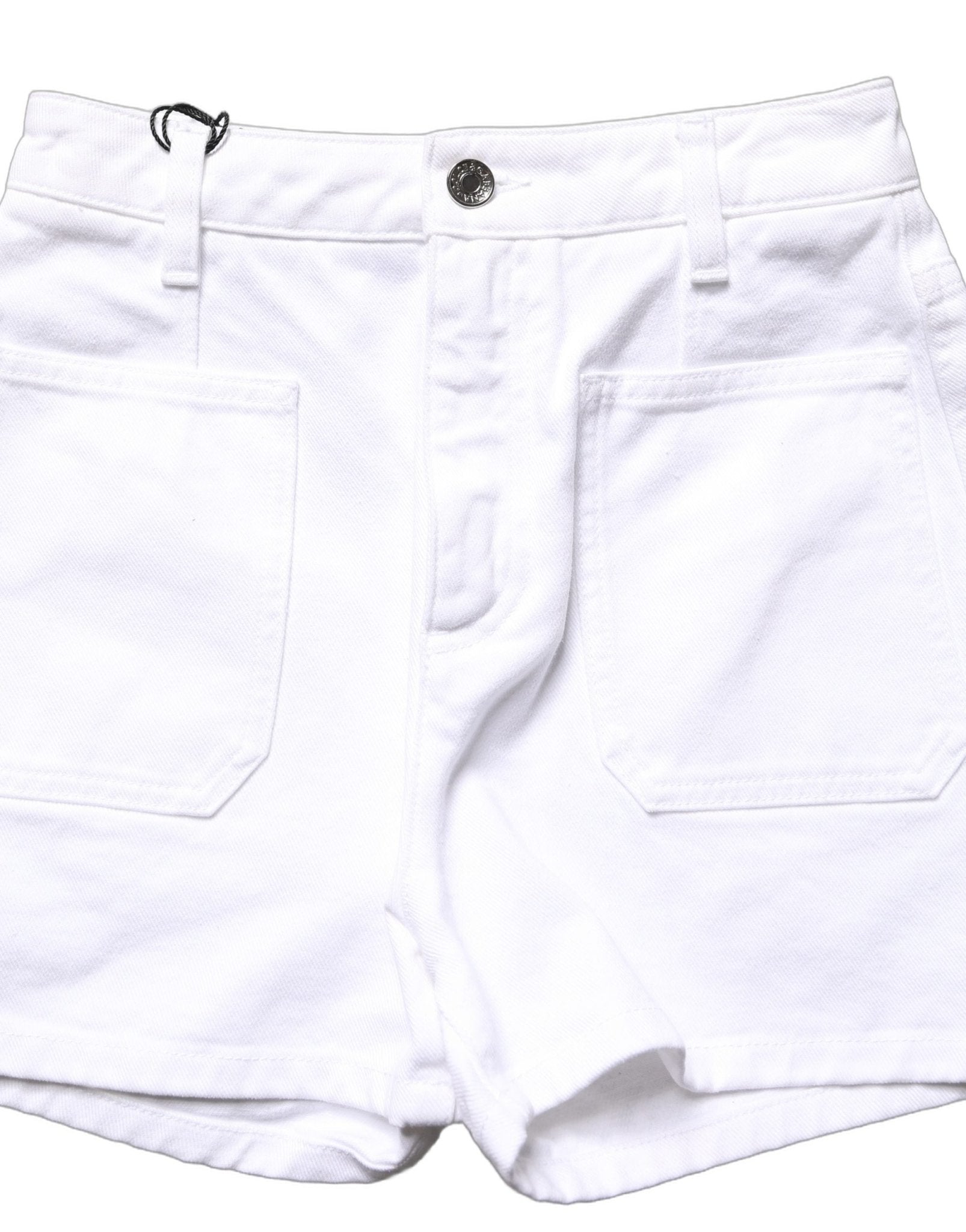 Dolce & Gabbana White Cotton HighWaist Denim Hotpants Shorts - RIMODA