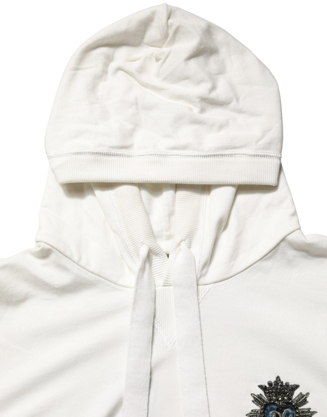 Dolce & Gabbana White Cotton Hooded Sweatshirt Sweater - RIMODA
