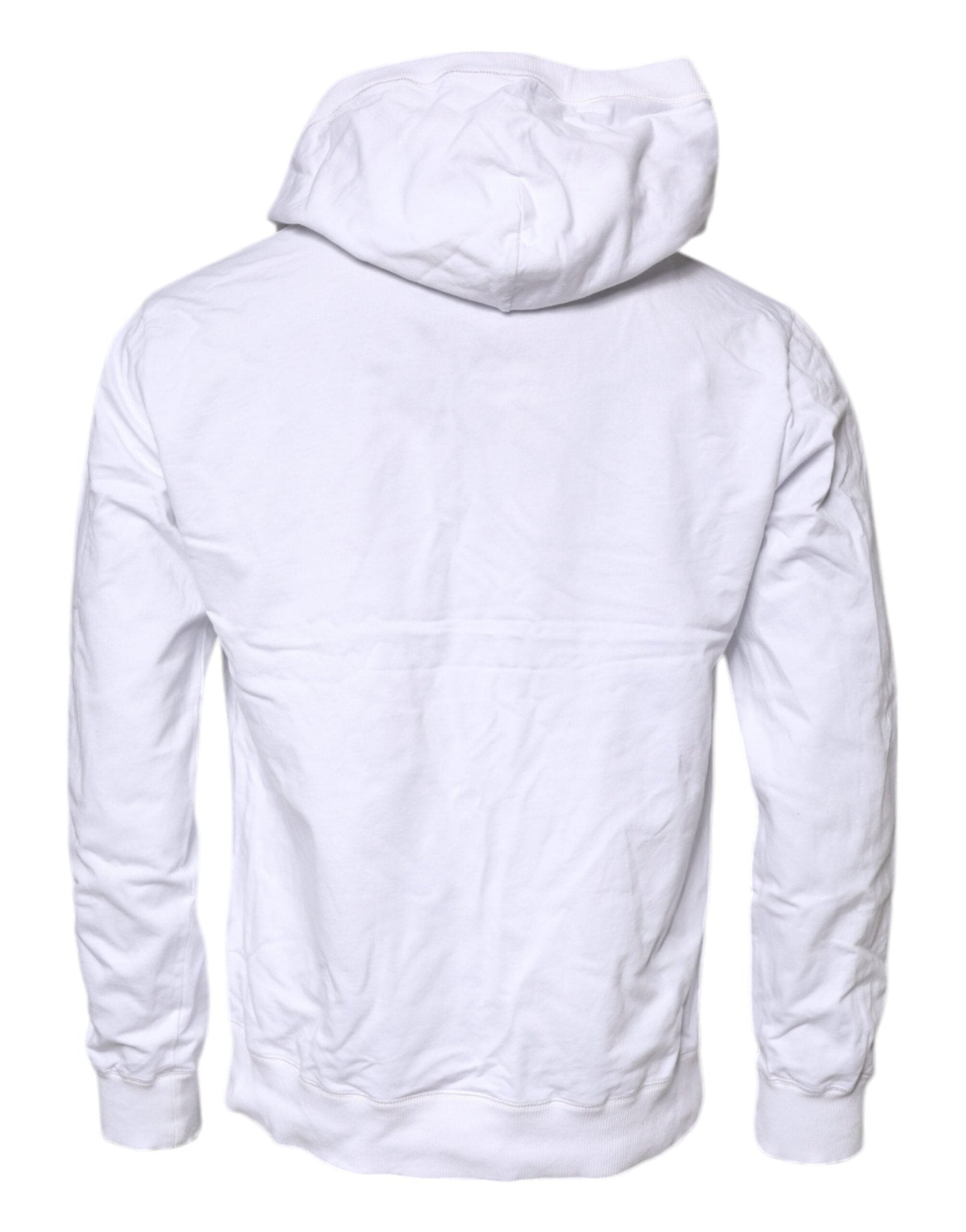 Dolce & Gabbana White Cotton Hooded Sweatshirt Sweater - RIMODA