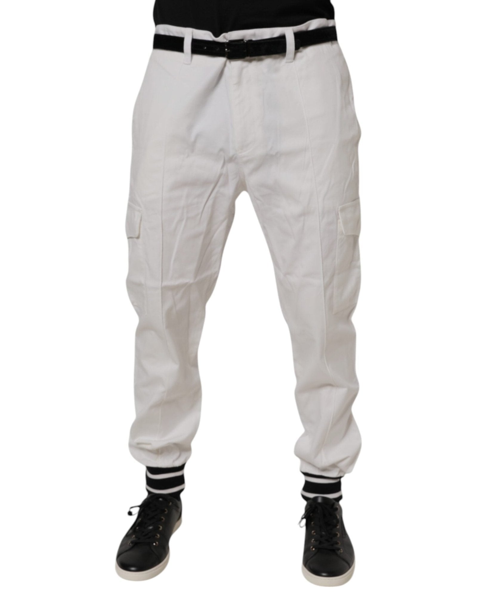 Dolce & Gabbana White Cotton Jogger Cargo Skinny Pants - RIMODA