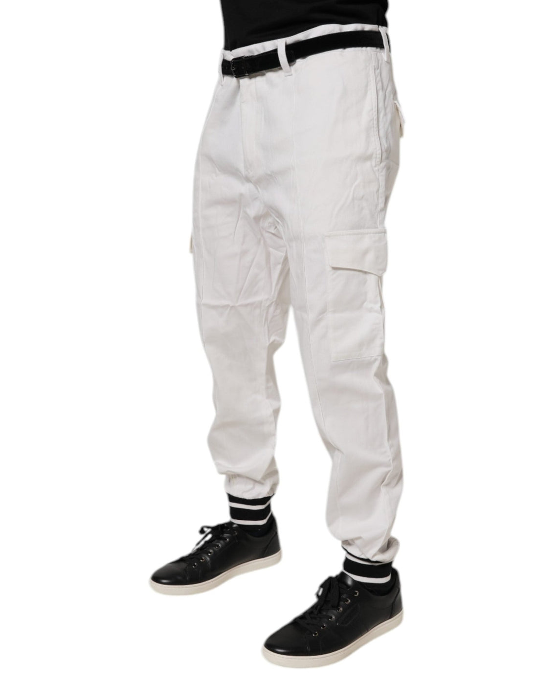 Dolce & Gabbana White Cotton Jogger Cargo Skinny Pants - RIMODA