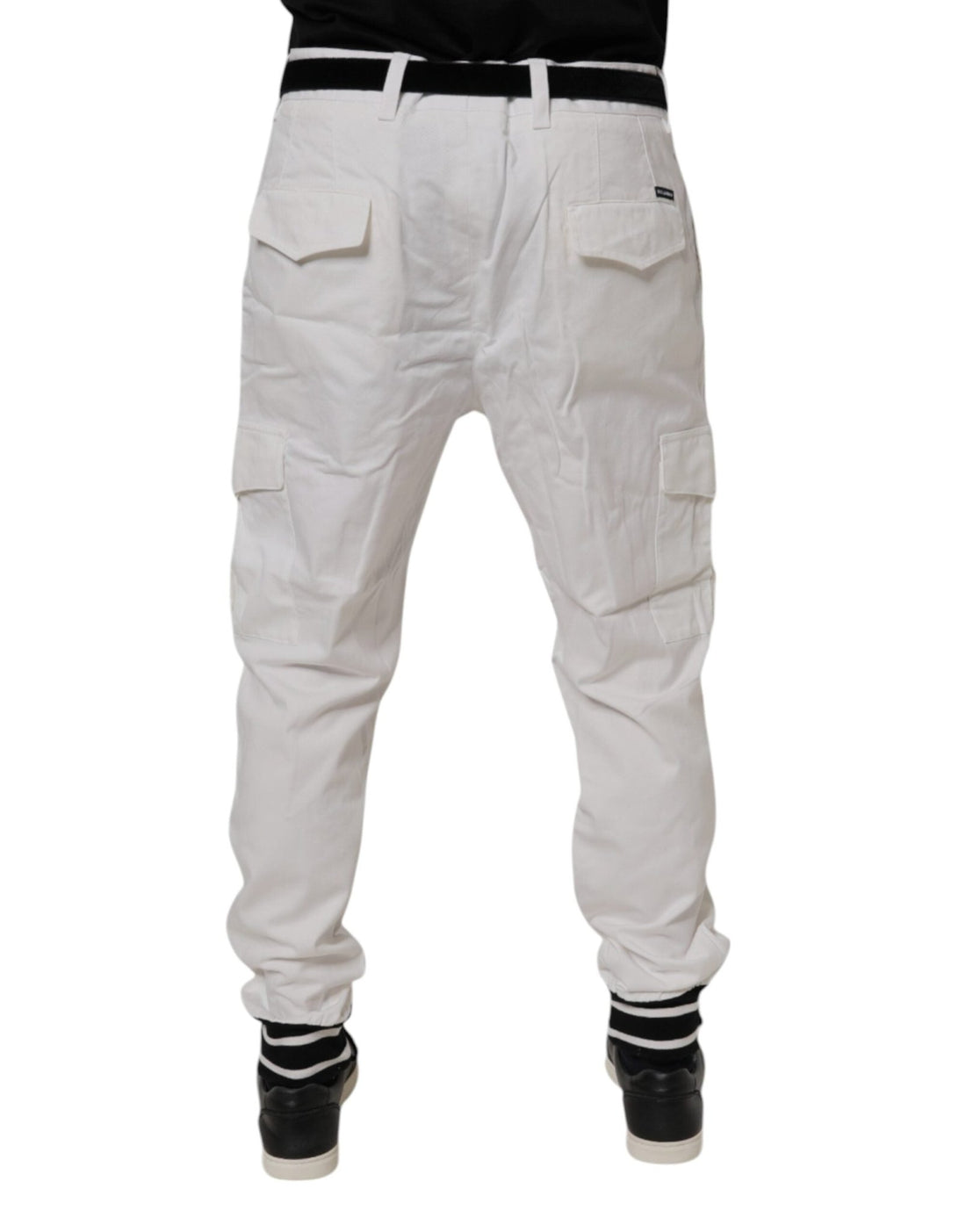 Dolce & Gabbana White Cotton Jogger Cargo Skinny Pants - RIMODA