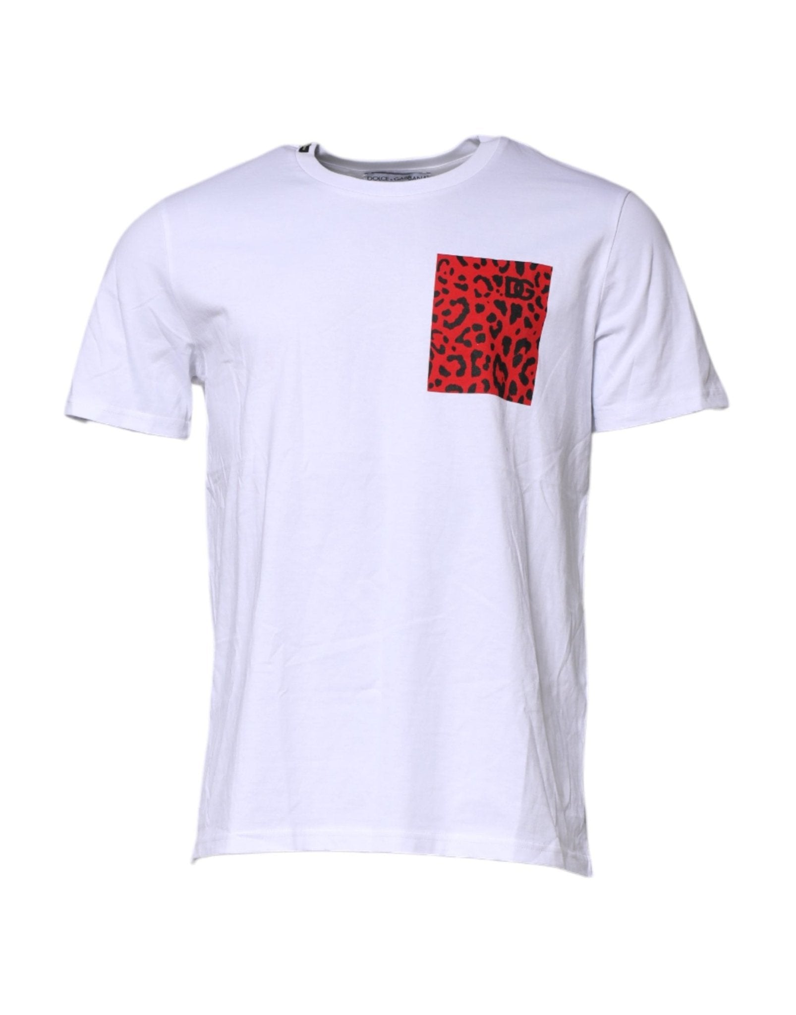 Dolce & Gabbana White Cotton Leopard Print Crew Neck T-shirt - RIMODA