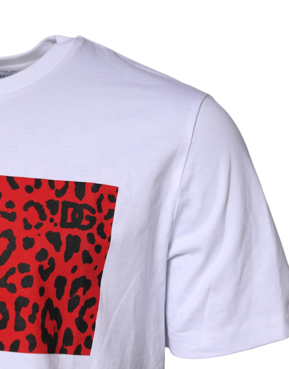 Dolce & Gabbana White Cotton Leopard Print Crew Neck T-shirt - RIMODA