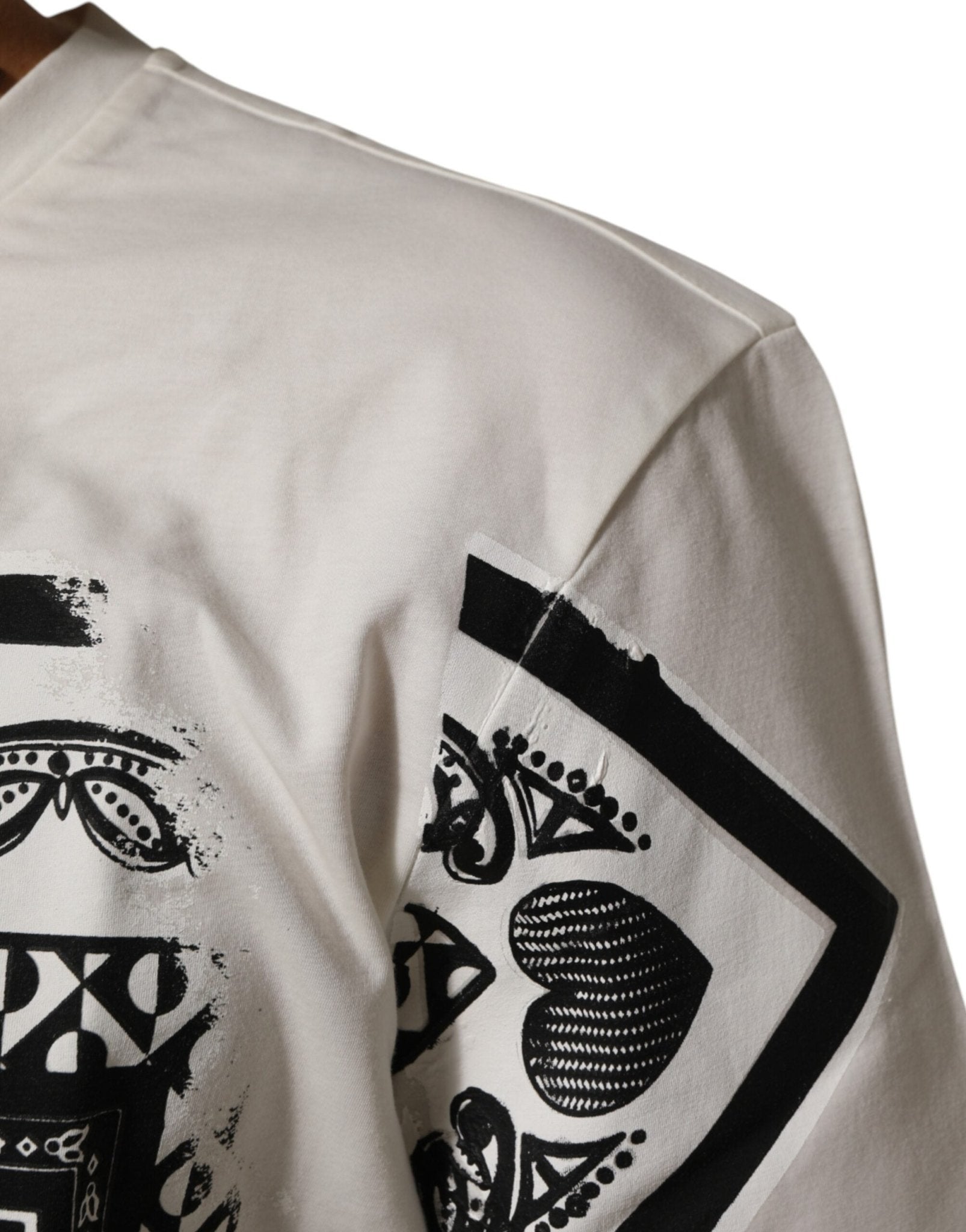 Dolce & Gabbana White Cotton Logo Bandana Print Men T-shirt - RIMODA