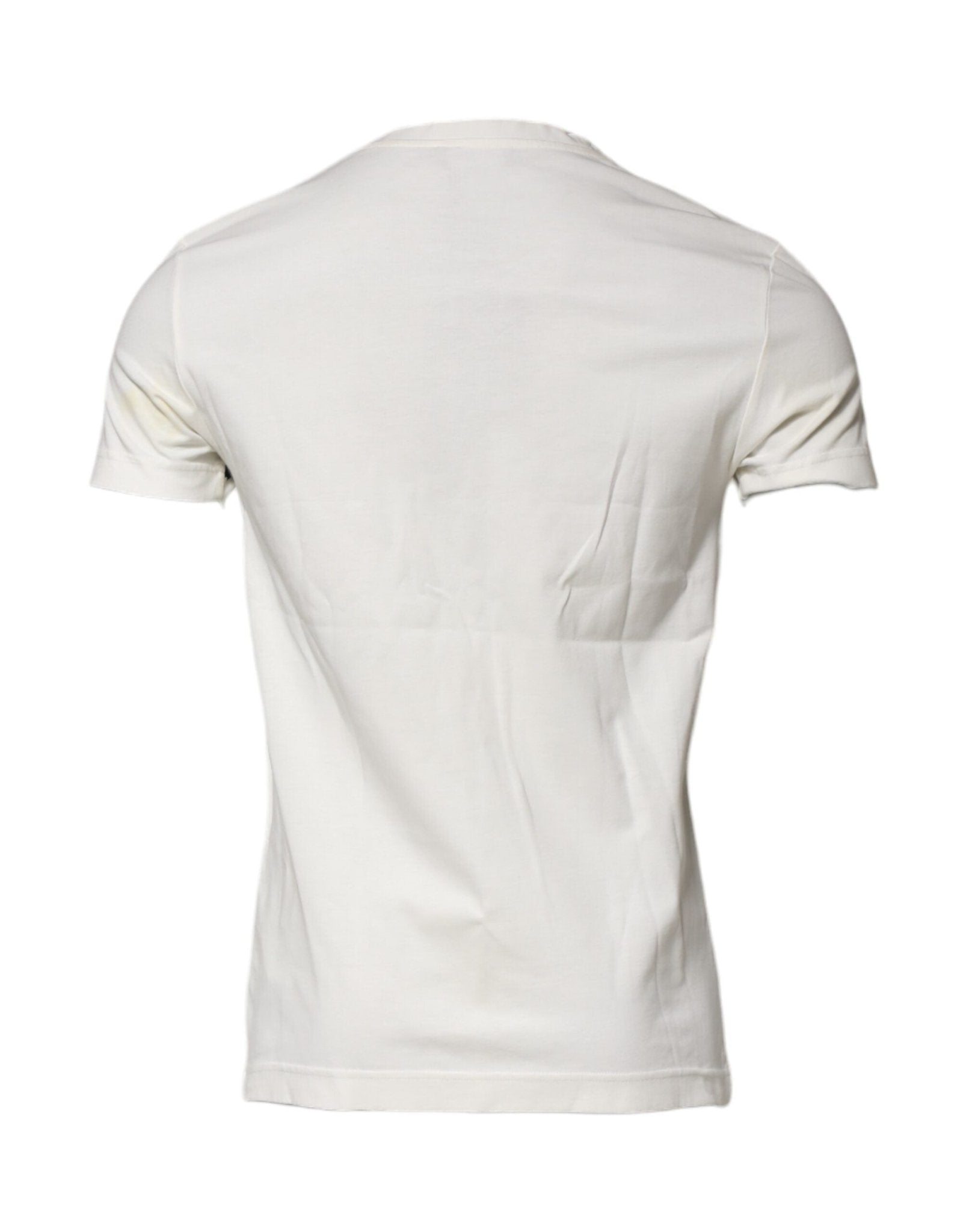 Dolce & Gabbana White Cotton Logo Bandana Print T-shirt - RIMODA