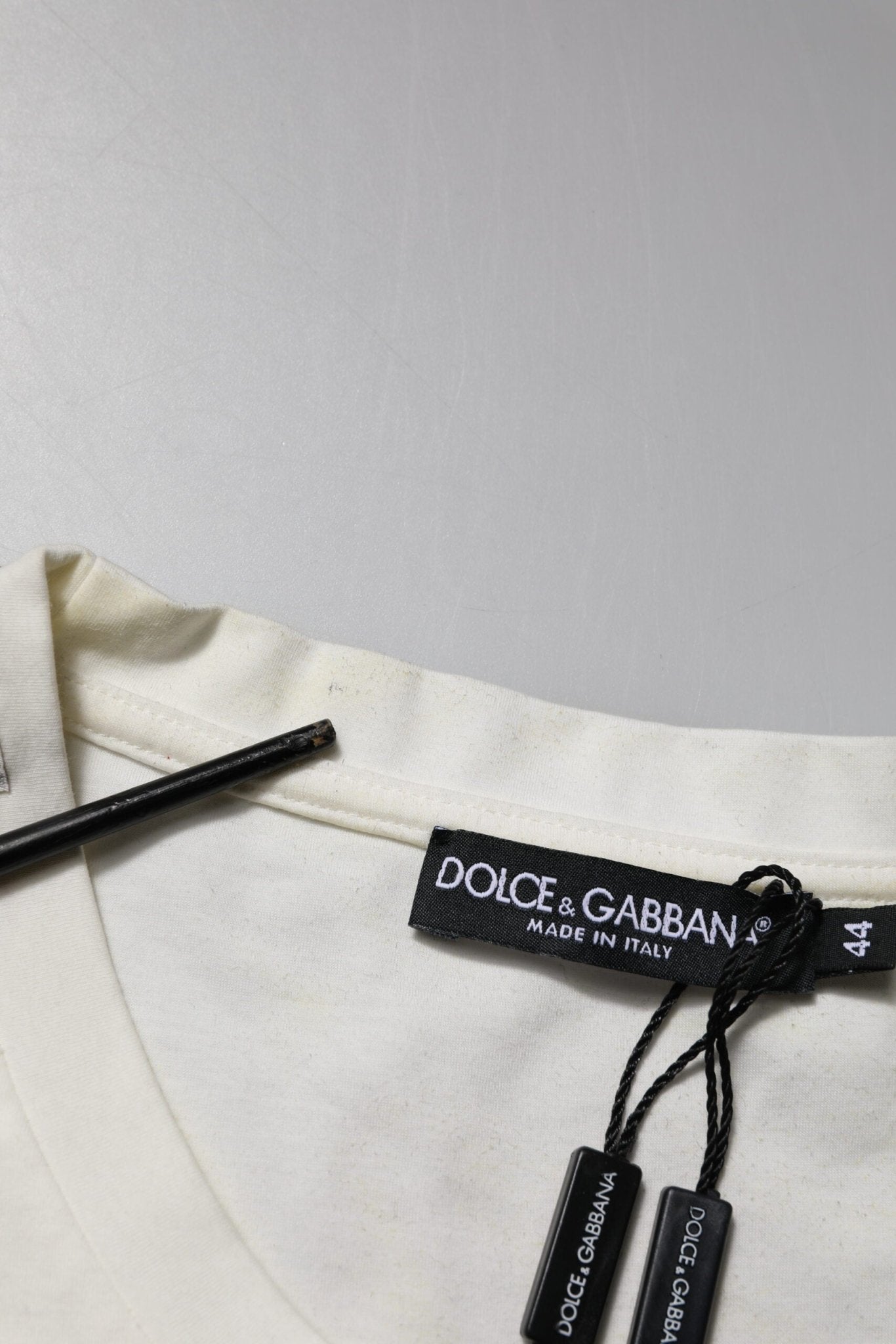 Dolce & Gabbana White Cotton Logo Bandana Print T-shirt - RIMODA