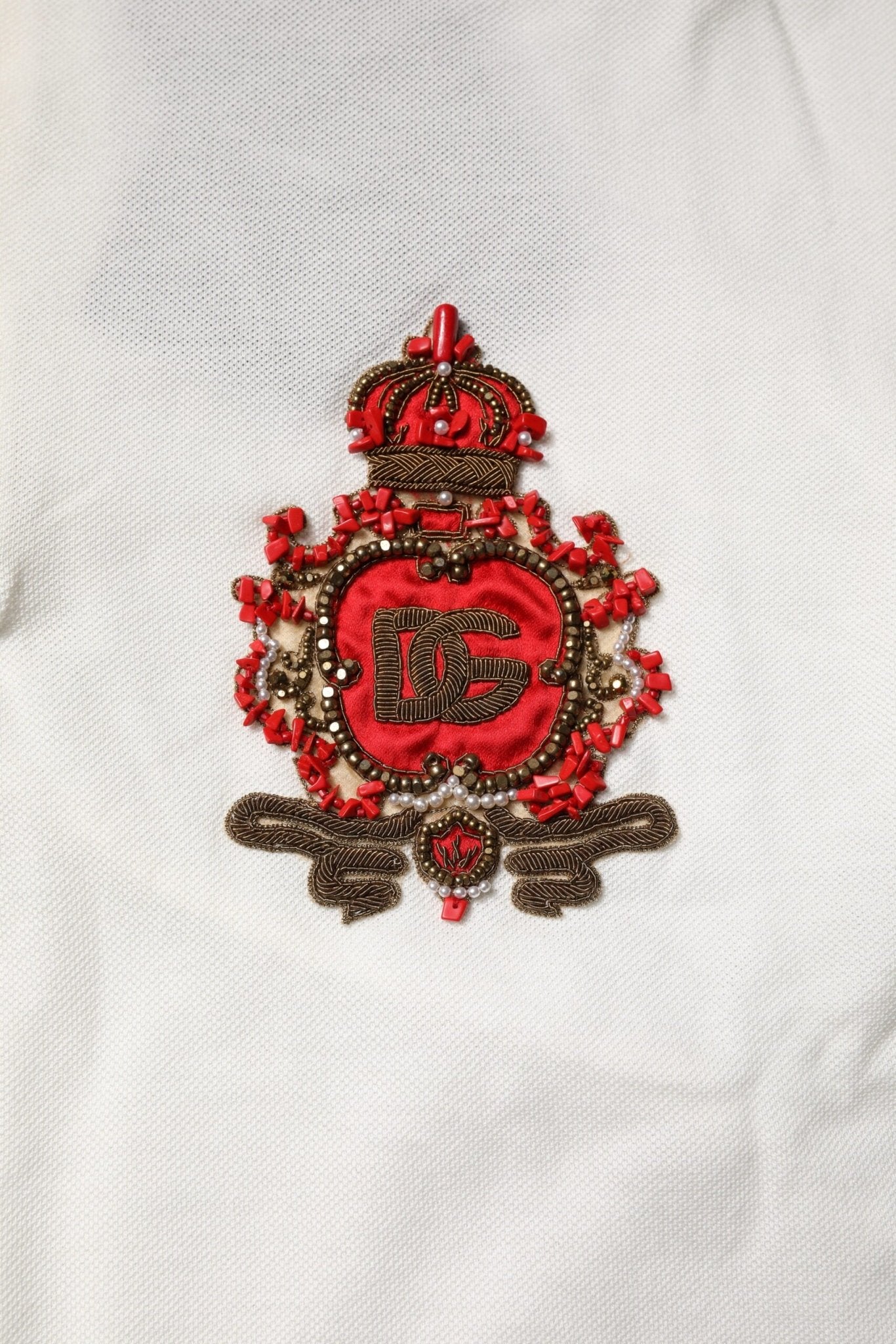 Dolce & Gabbana White Cotton Logo Collared Polo Men T-shirt - RIMODA