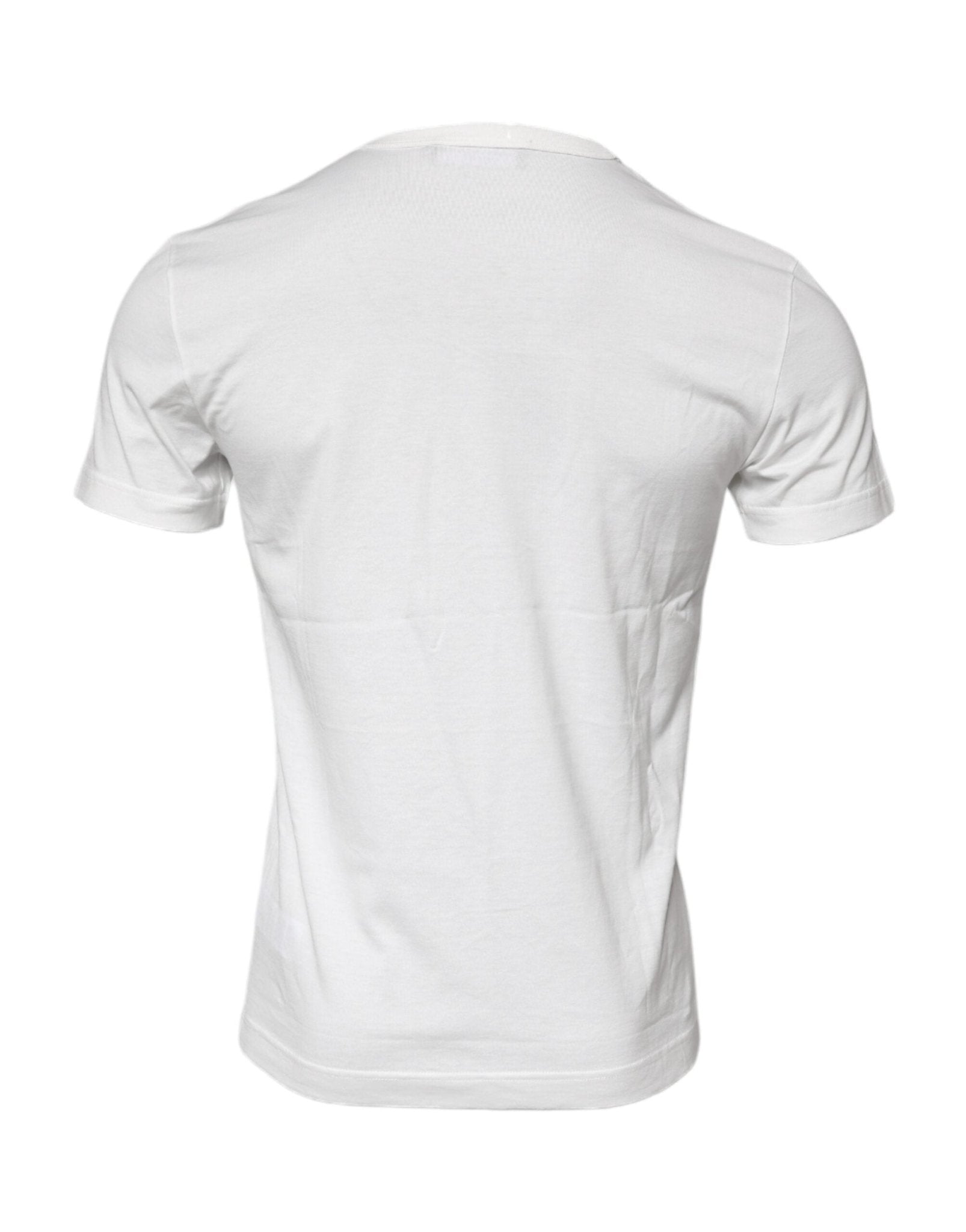 Dolce & Gabbana White Cotton Logo Floral Crew Neck T-shirt - RIMODA