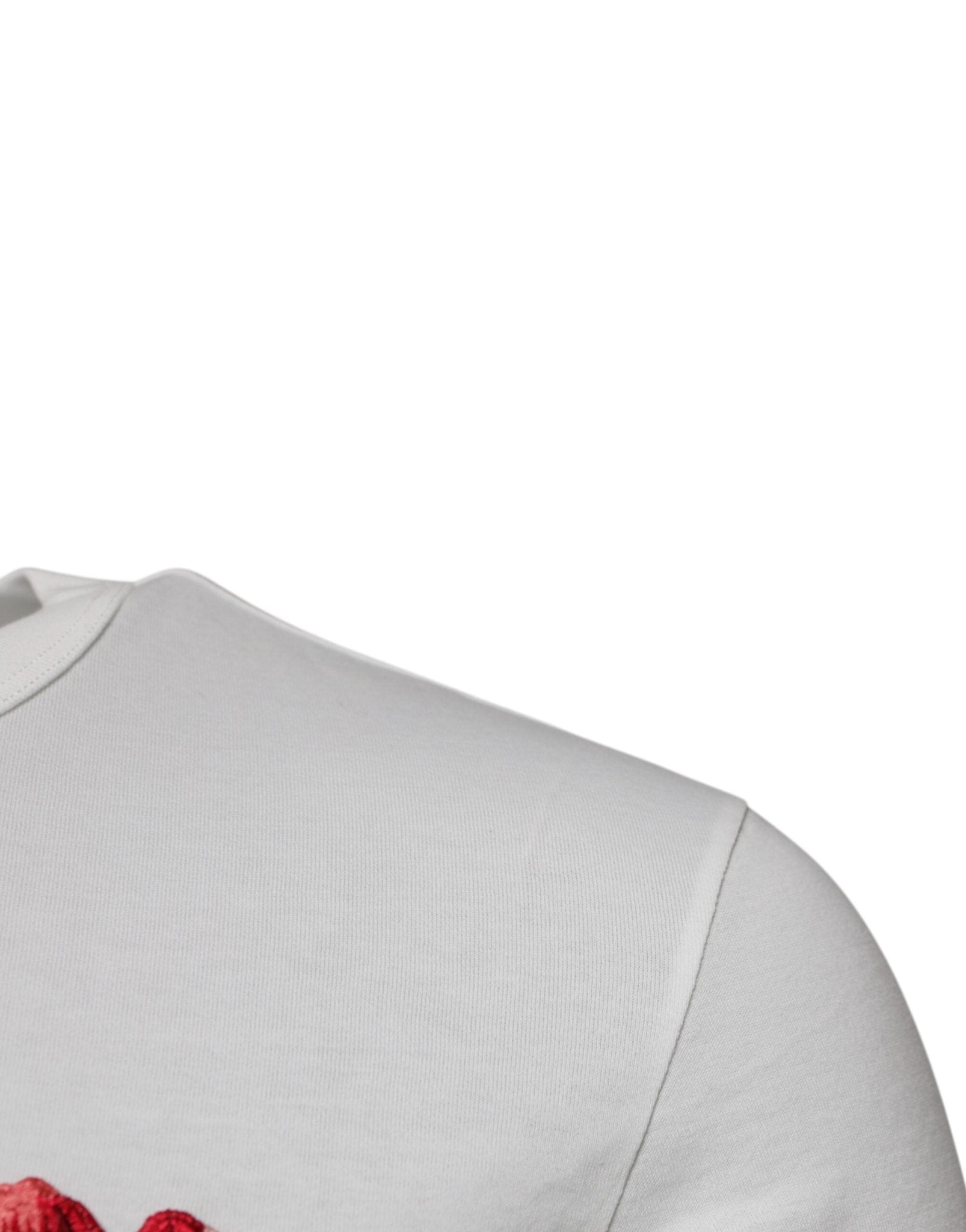 Dolce & Gabbana White Cotton Logo Floral Crew Neck T-shirt - RIMODA
