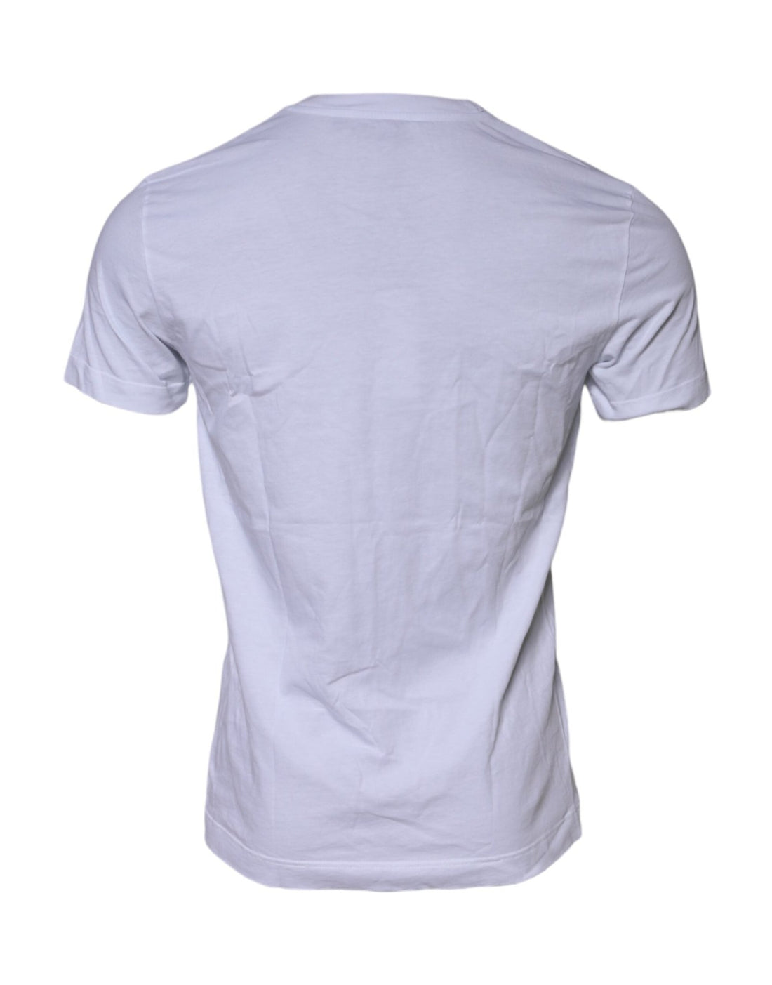Dolce & Gabbana White Cotton Logo Patch Crew Neck T-shirt - RIMODA