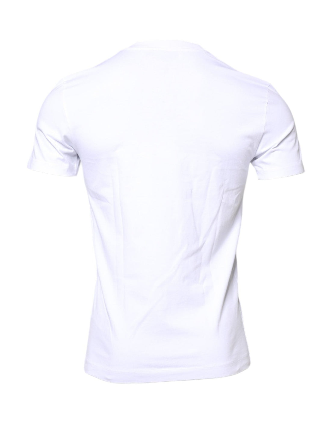 Dolce & Gabbana White Cotton Logo Patch Crew Neck T-shirt - RIMODA