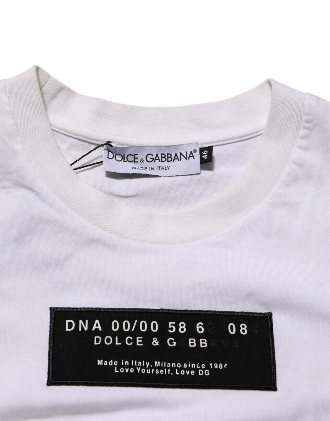 Dolce & Gabbana White Cotton Logo Print Crew Neck Men T-shirt - RIMODA