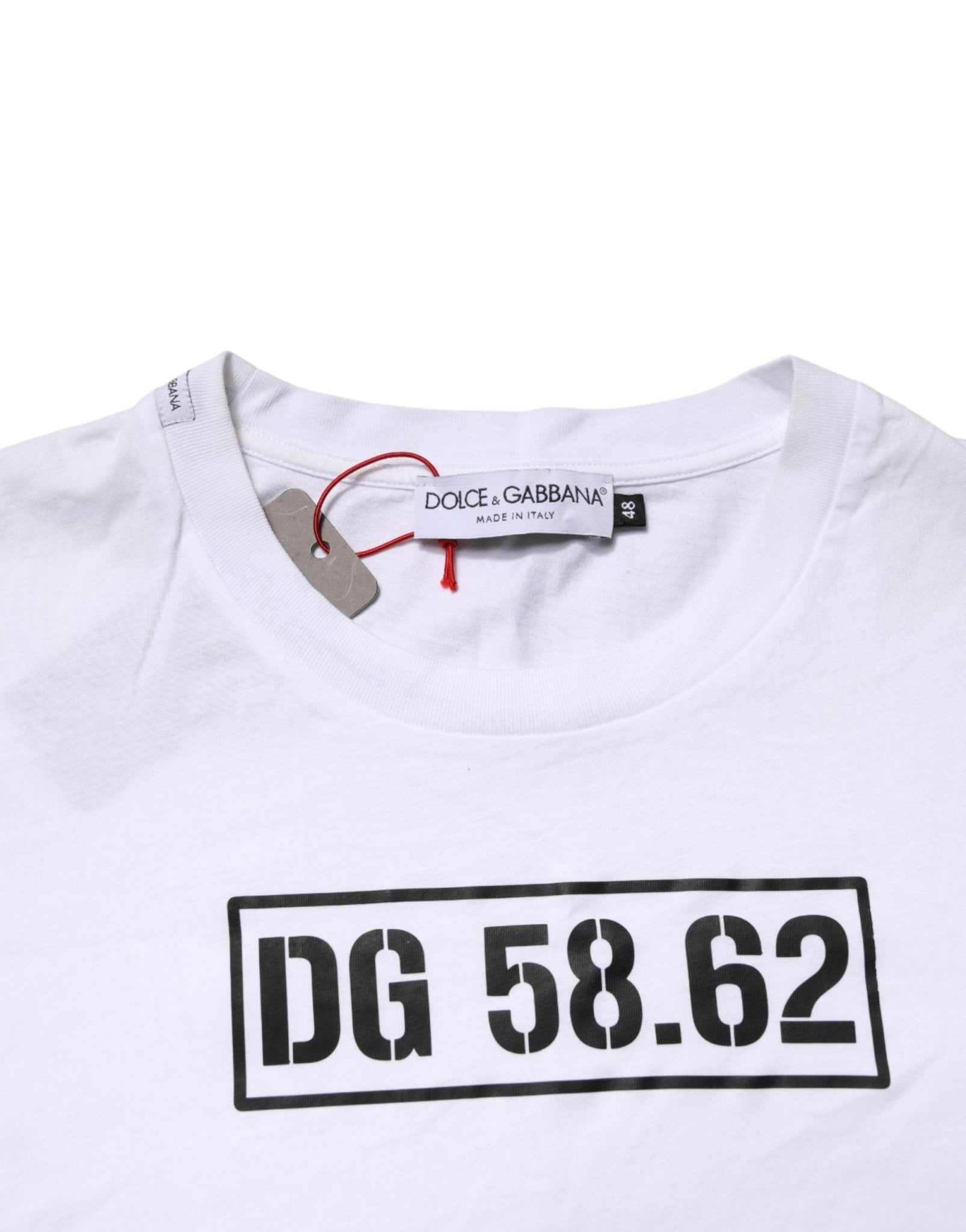 Dolce & Gabbana White Cotton Logo Print Crew Neck T-shirt - RIMODA