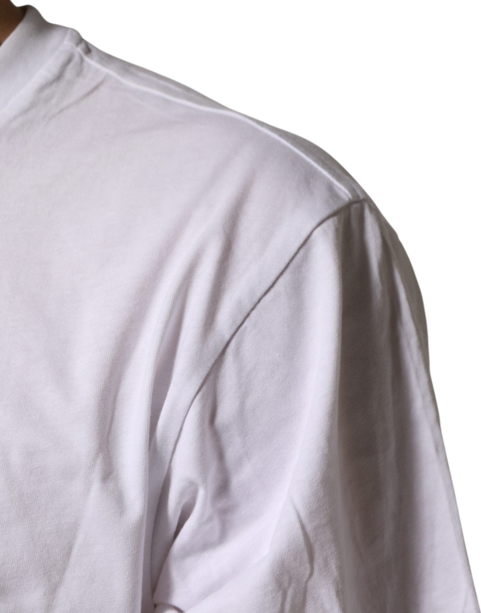 Dolce & Gabbana White Cotton Logo Print Crew Neck T-shirt - RIMODA